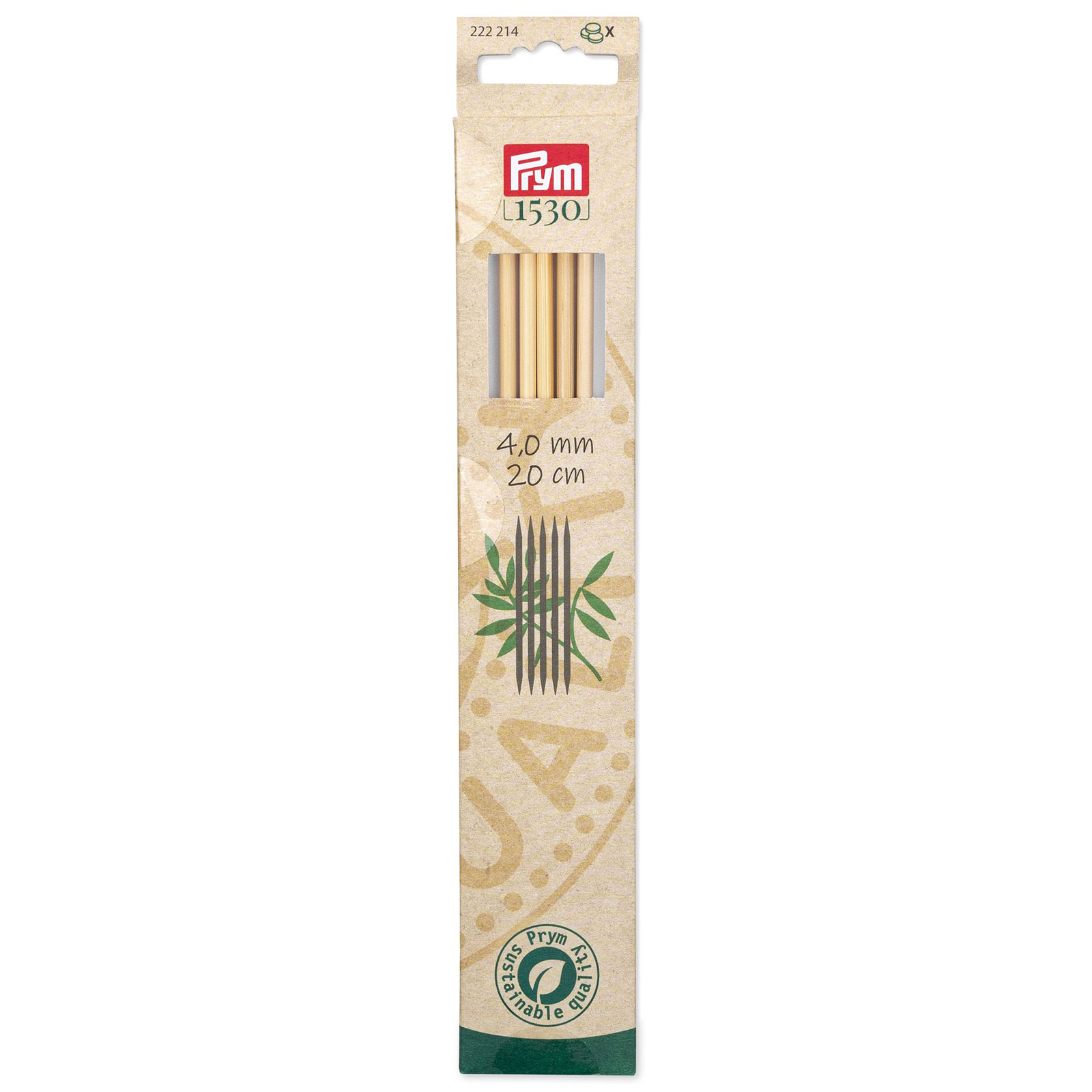 Prym 222214 Kousenbreinaalden Bamboe 20cm 4mm - Kaart