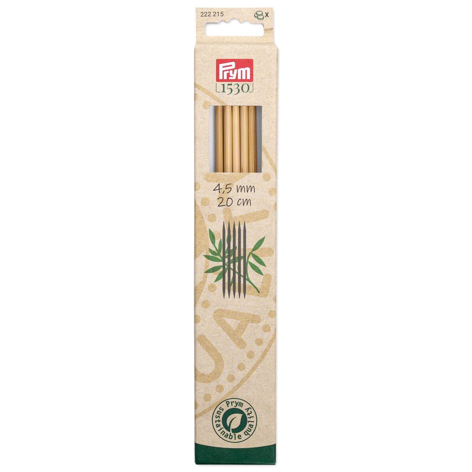 Prym 222215 Kousenbreinaalden Bamboe 20cm 4.5mm - Kaart