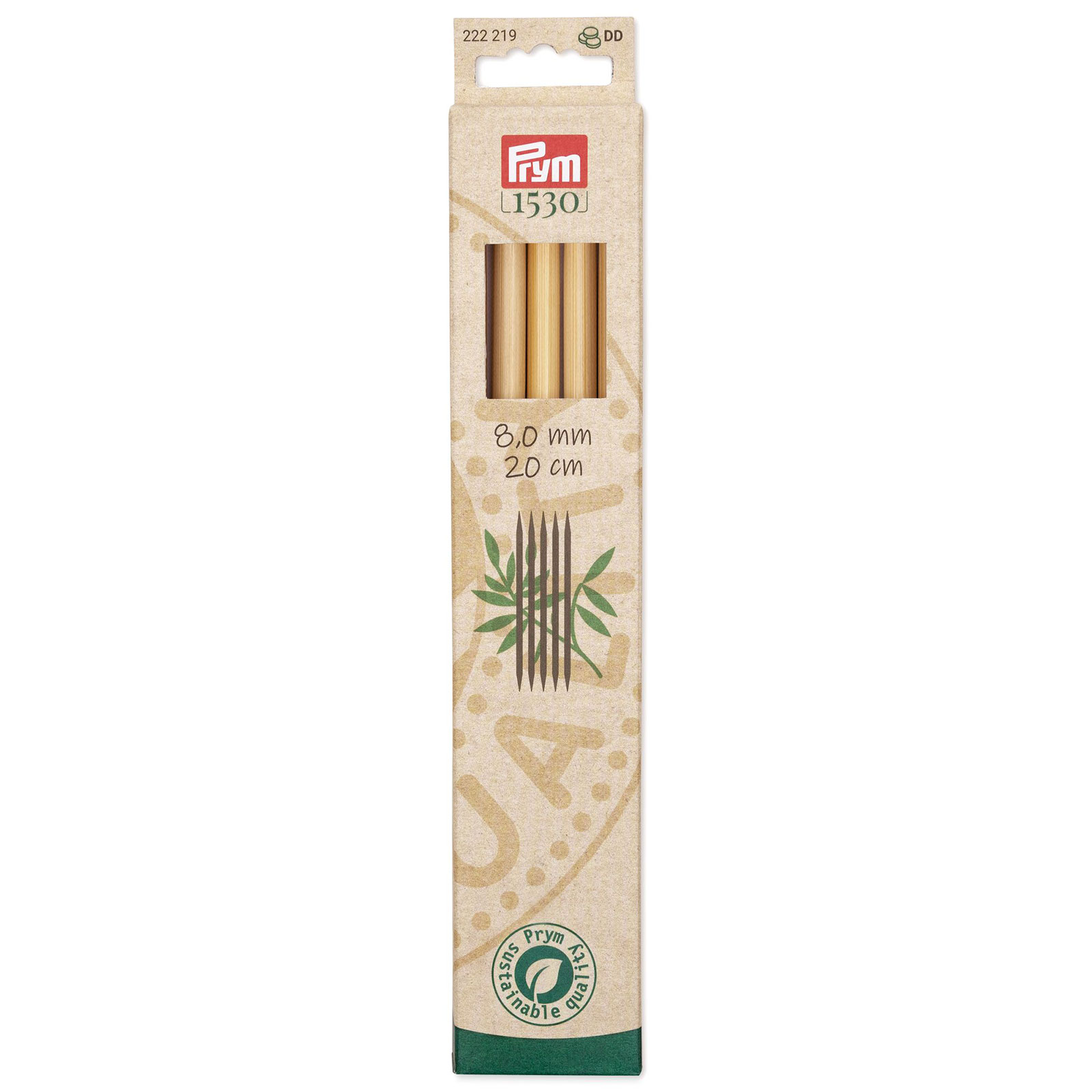 Prym 222219 Kousenbreinaalden Bamboe 20cm 8mm - Kaart