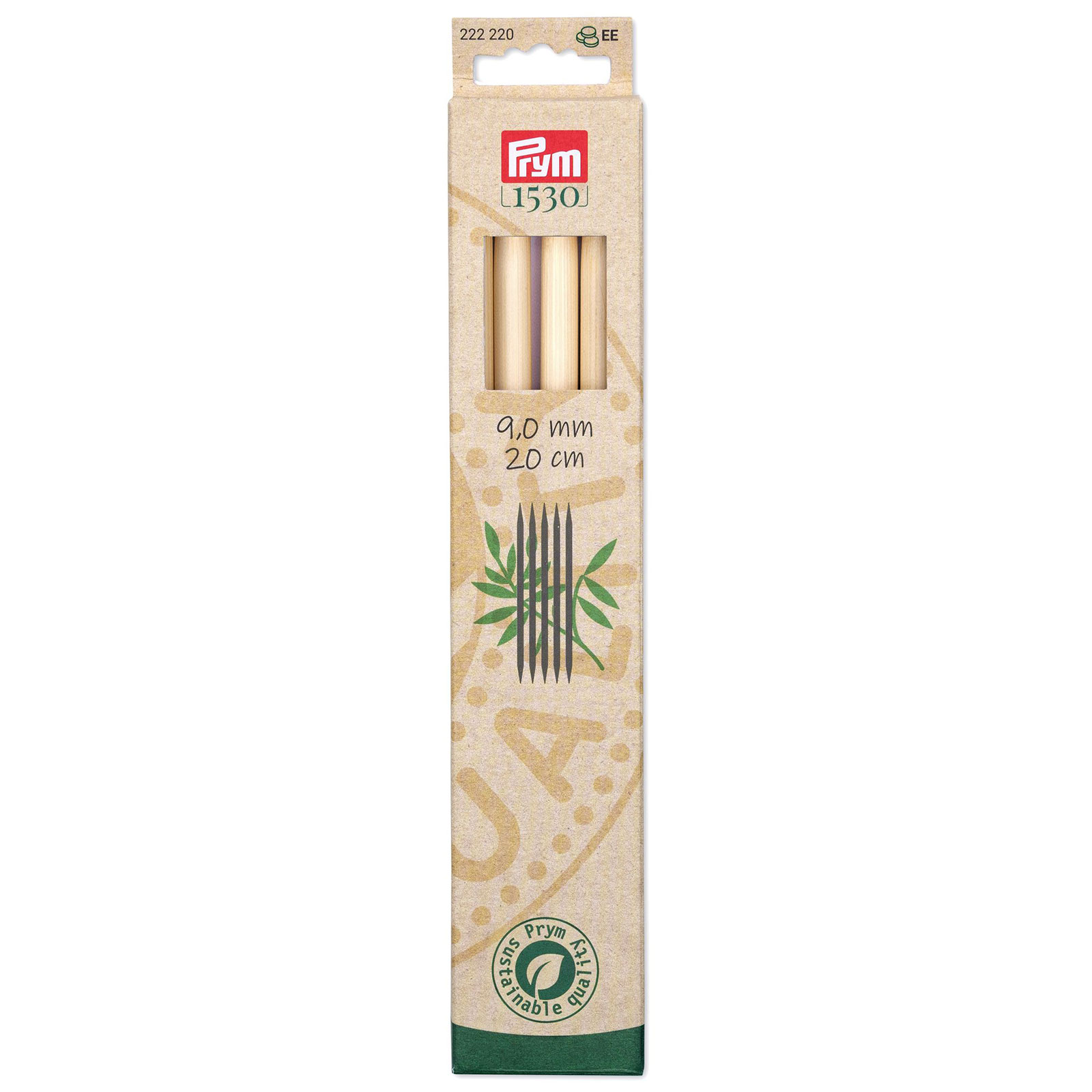 Prym 222220 Kousenbreinaalden Bamboe 20cm 9mm - Kaart