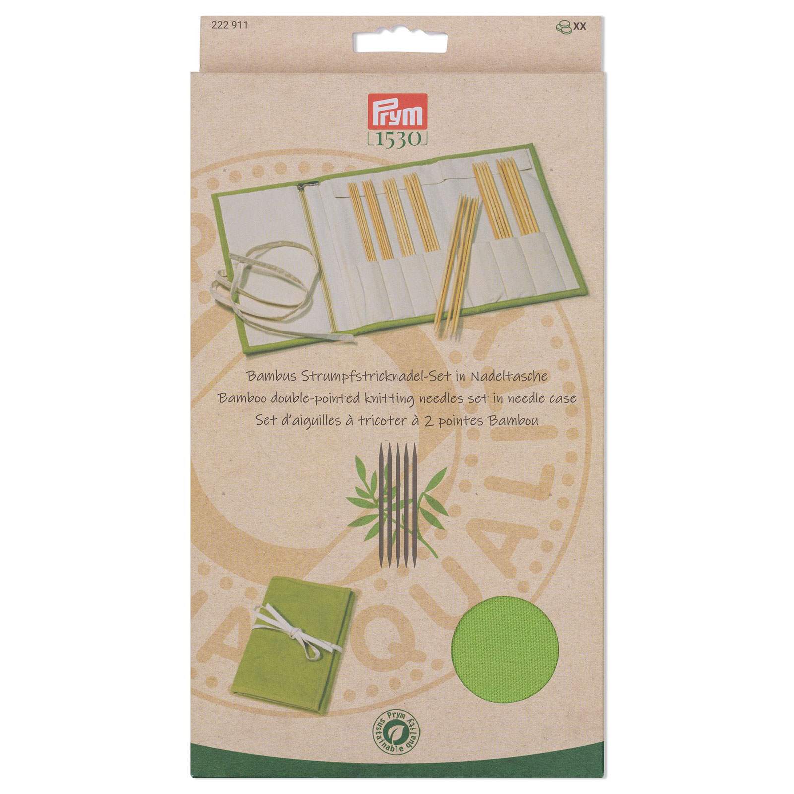 Prym 222911 Kousen breinaaldenset Bamboe groen 2-4,5mm/20cm - SET