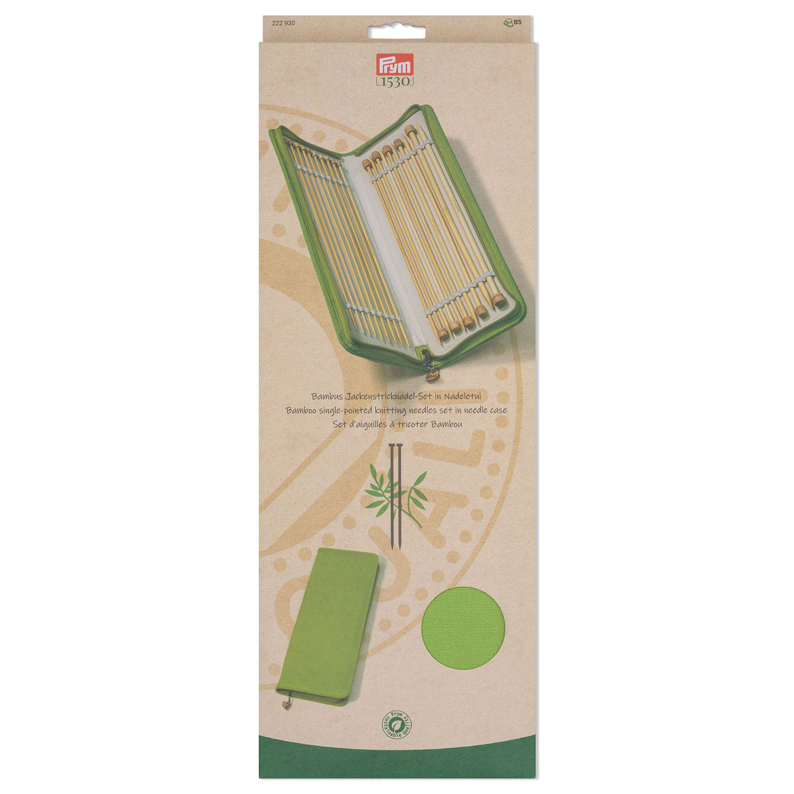 Prym 222930 Breinaaldenset Bamboe groen 3,0-8mm/33cm - SET