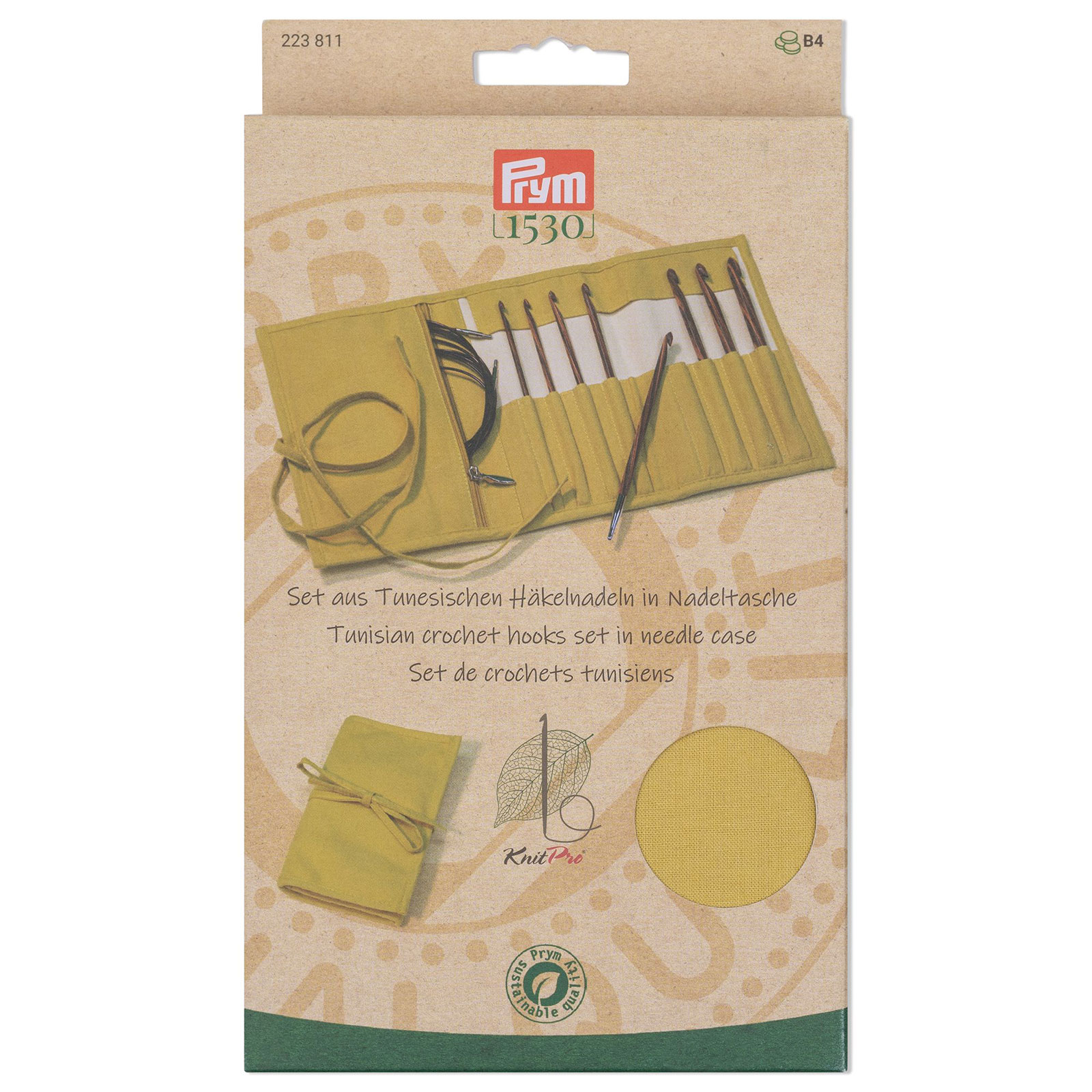 Prym 223811 Tunische haaknaaldenset Natural mosterd 3,5-8mm - SET