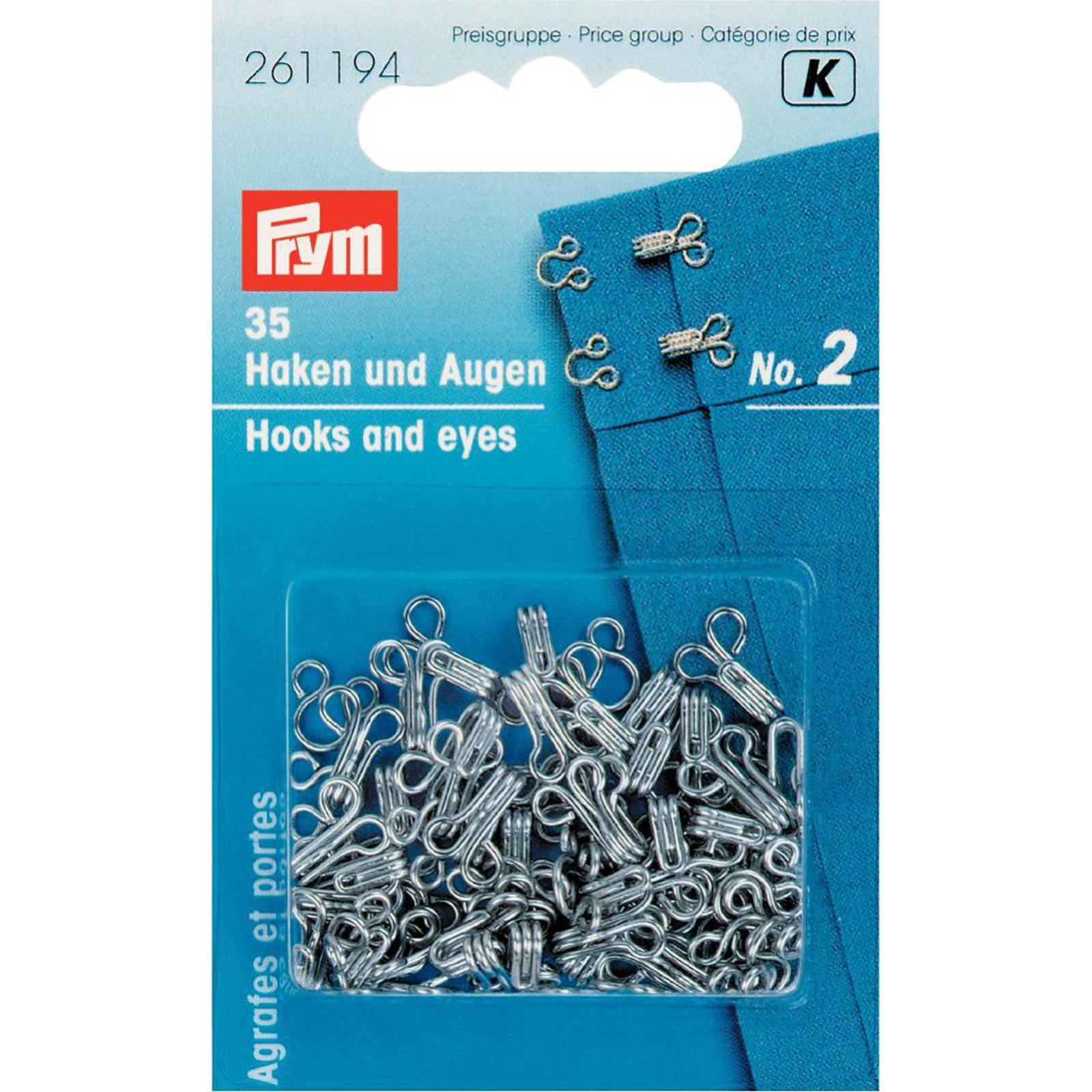 Prym 261194 Haken en ogen edelstaal 2 zilverkleurig - Kaart
