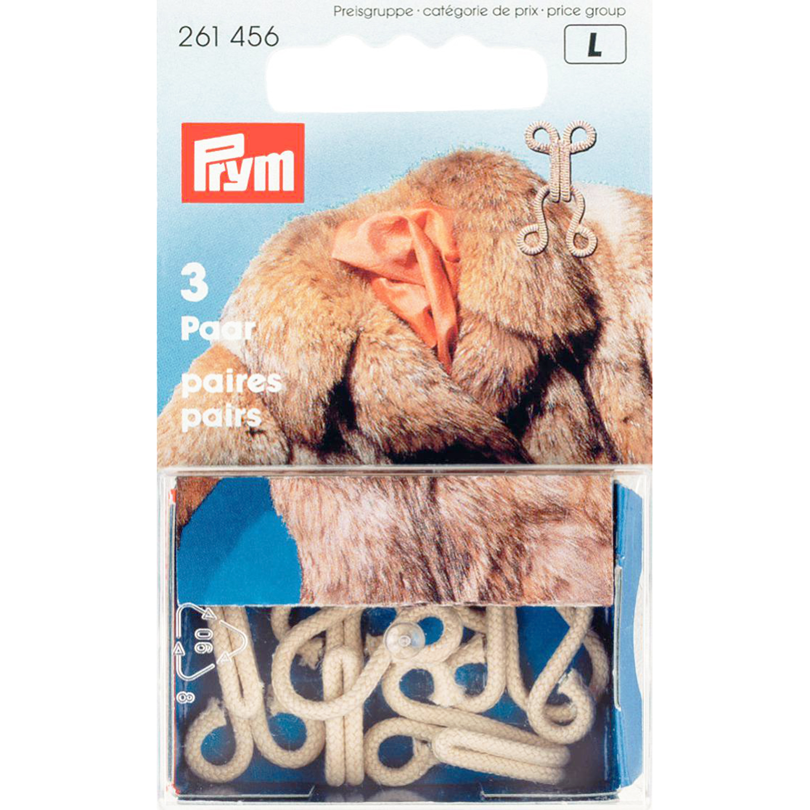 Prym 261456 Bonthaken en -ogen ijzer beige - Kaart