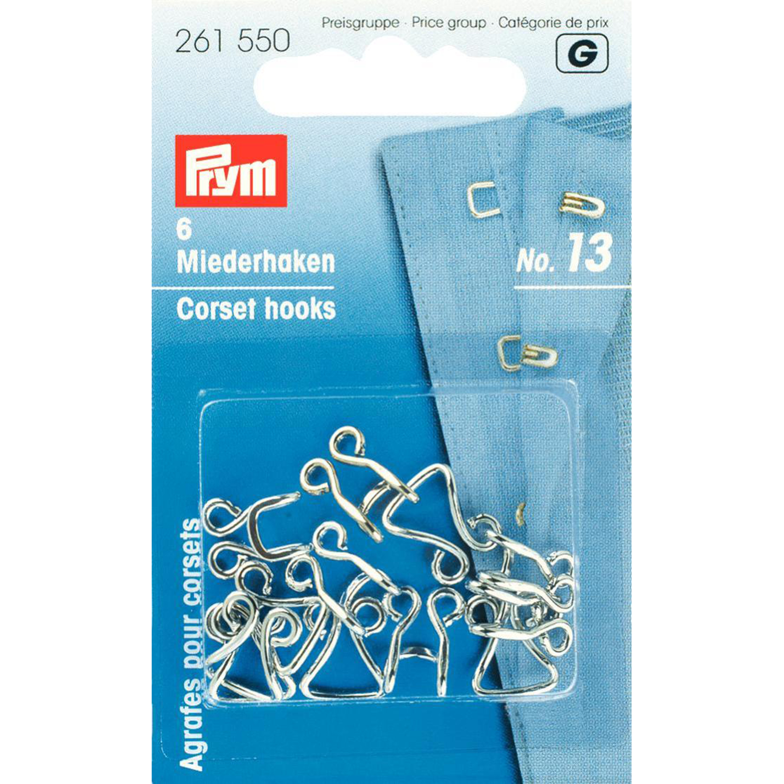 Prym 261550 Korsethaken en -ogen groot MS 13 zilverkleurig - Kaart