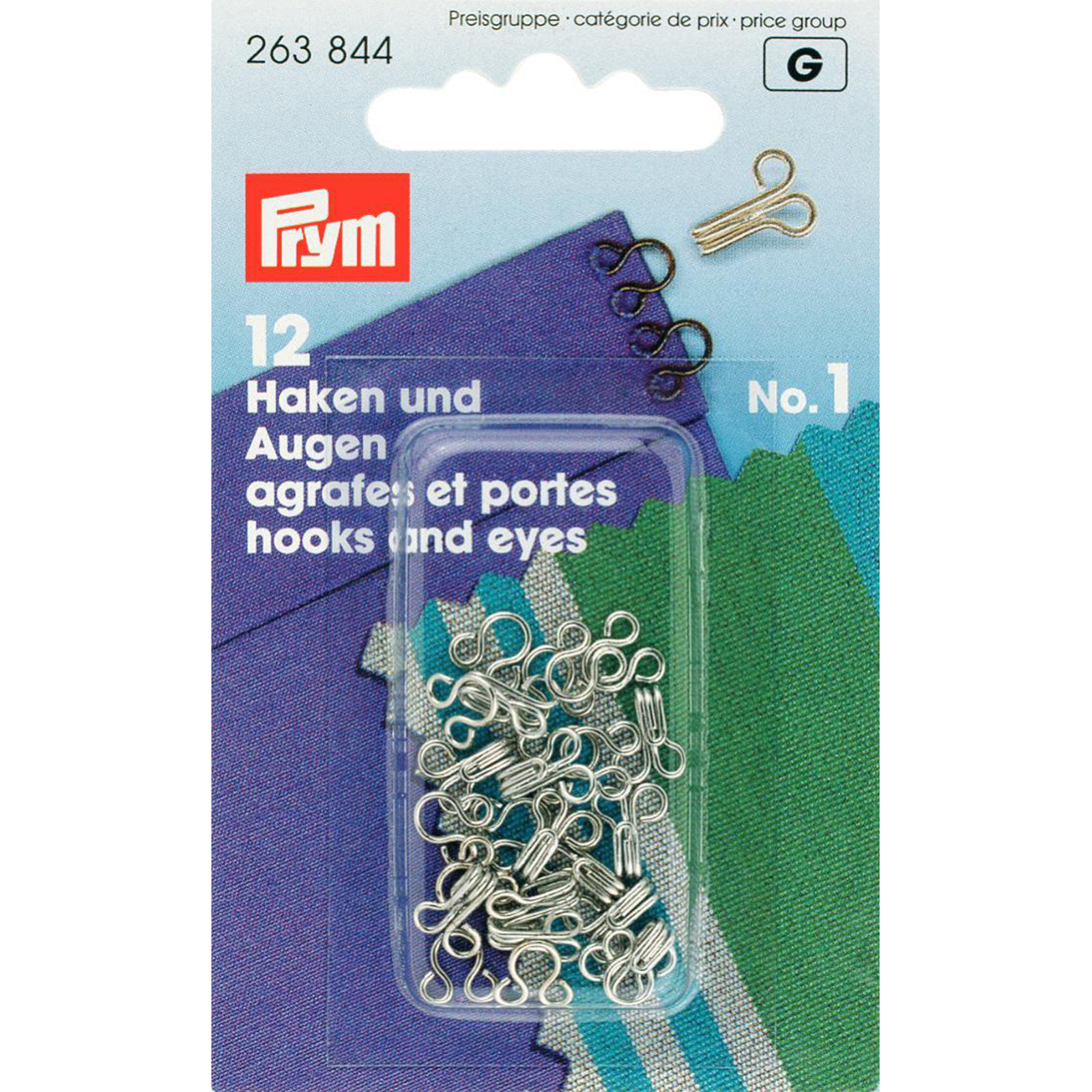 Prym 263844 Haken en ogen MS 1 zilverkleurig - Kaart