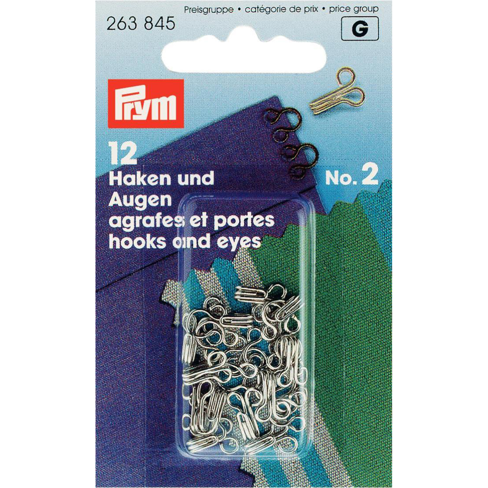 Prym 263845 Haken en ogen MS 2 zilverkleurig - Kaart