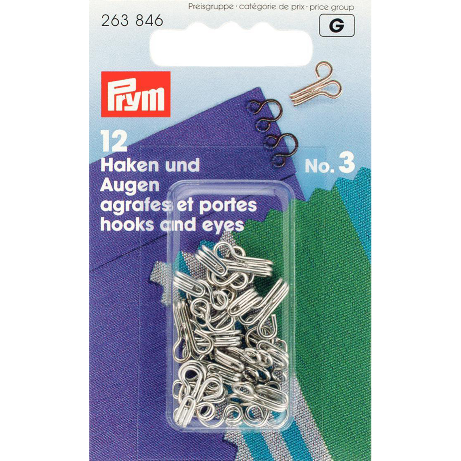 Prym 263846 Haken en ogen MS 3 zilverkleurig - Kaart
