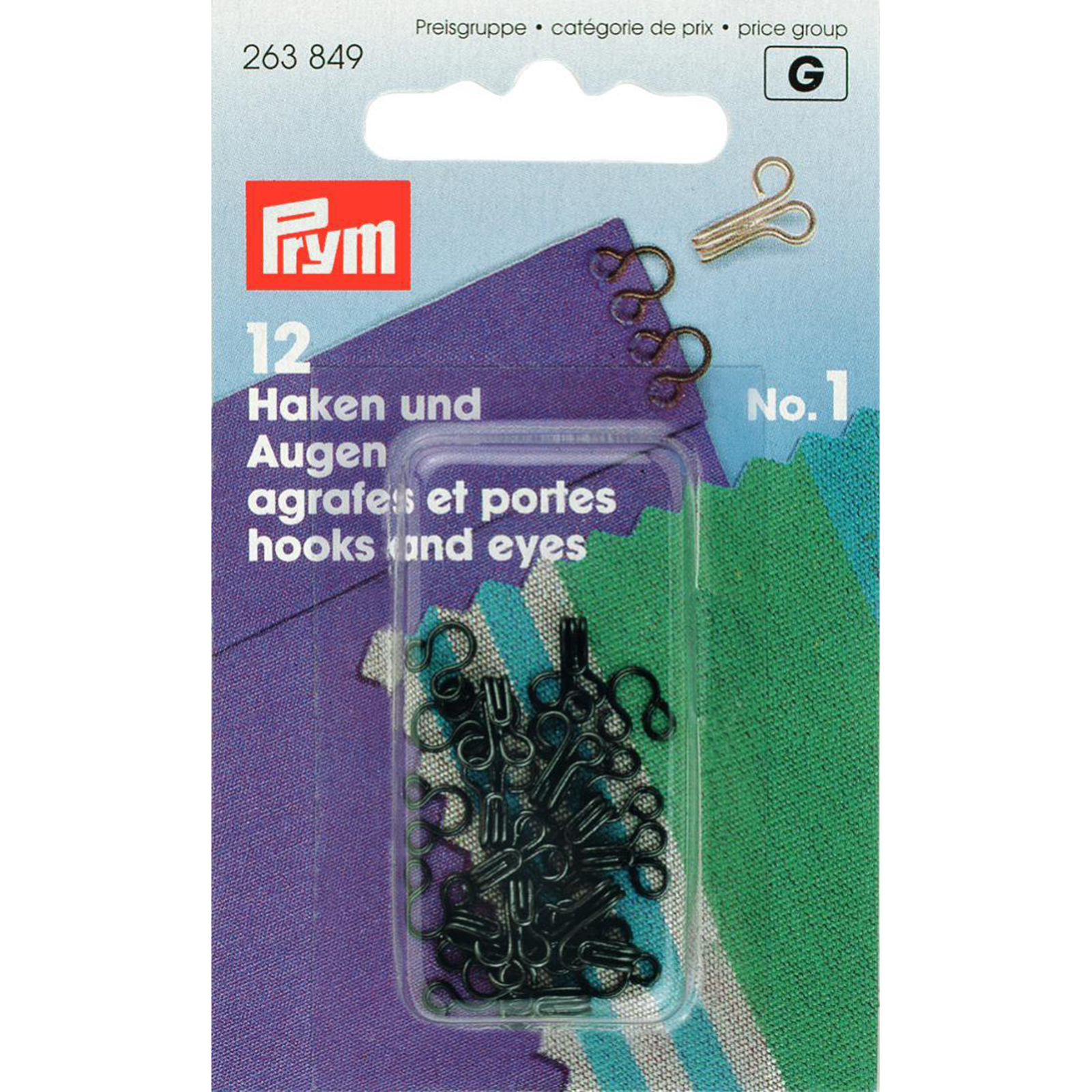 Prym 263849 Haken en ogen MS 1 zwart - Kaart