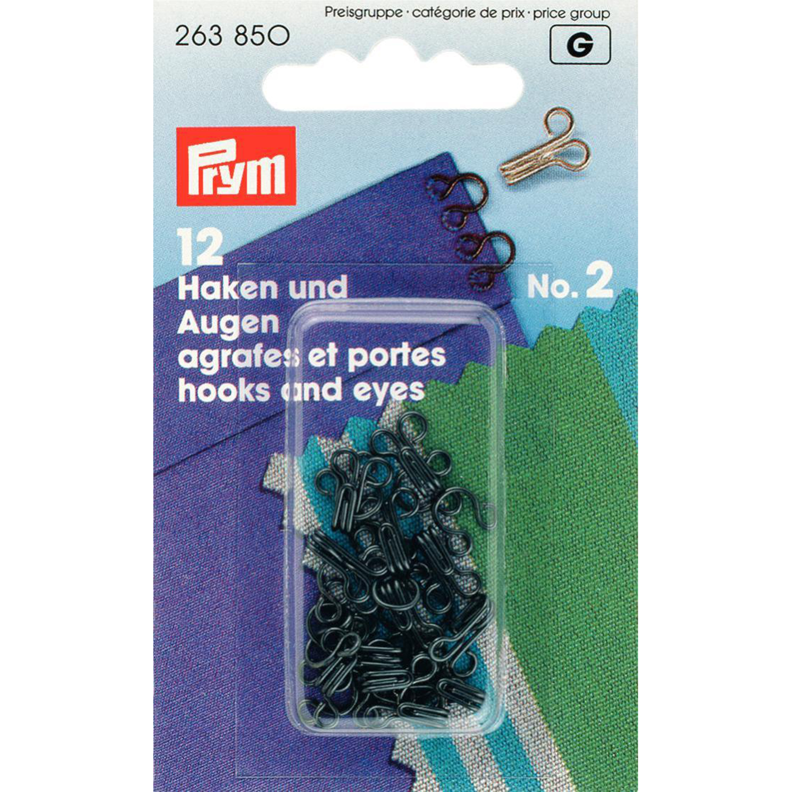 Prym 263850 Haken en ogen MS 2 zwart - Kaart