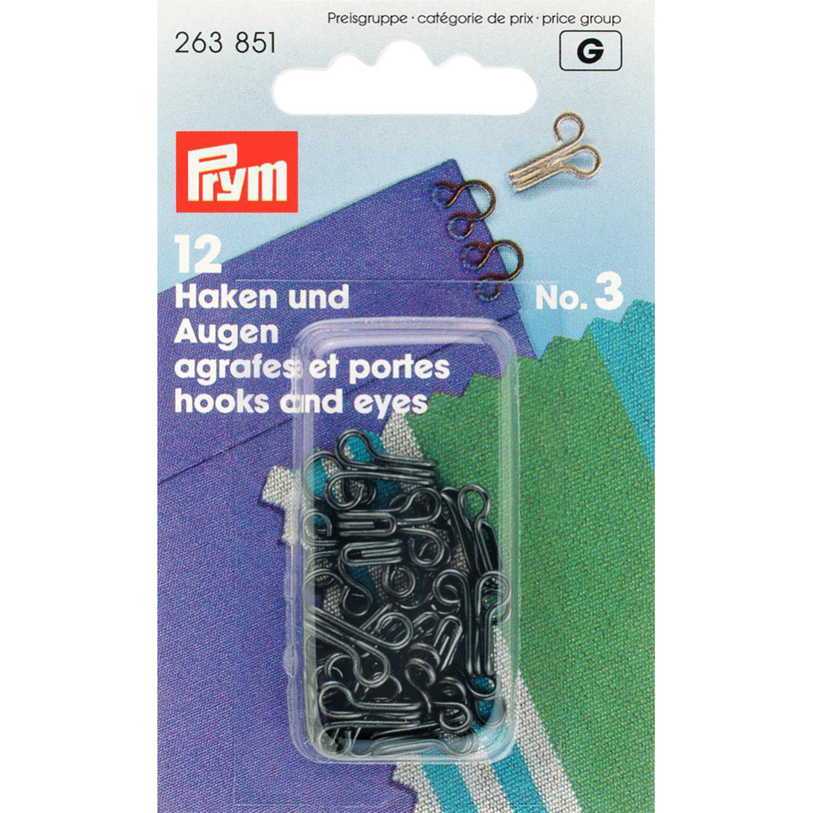 Prym 263851 Haken en ogen MS 3 zwart - Kaart