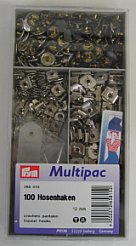 Prym 265815 Broekhaken en -staafjes MS 13 mm zilverkleurig/gebronsd - Doos