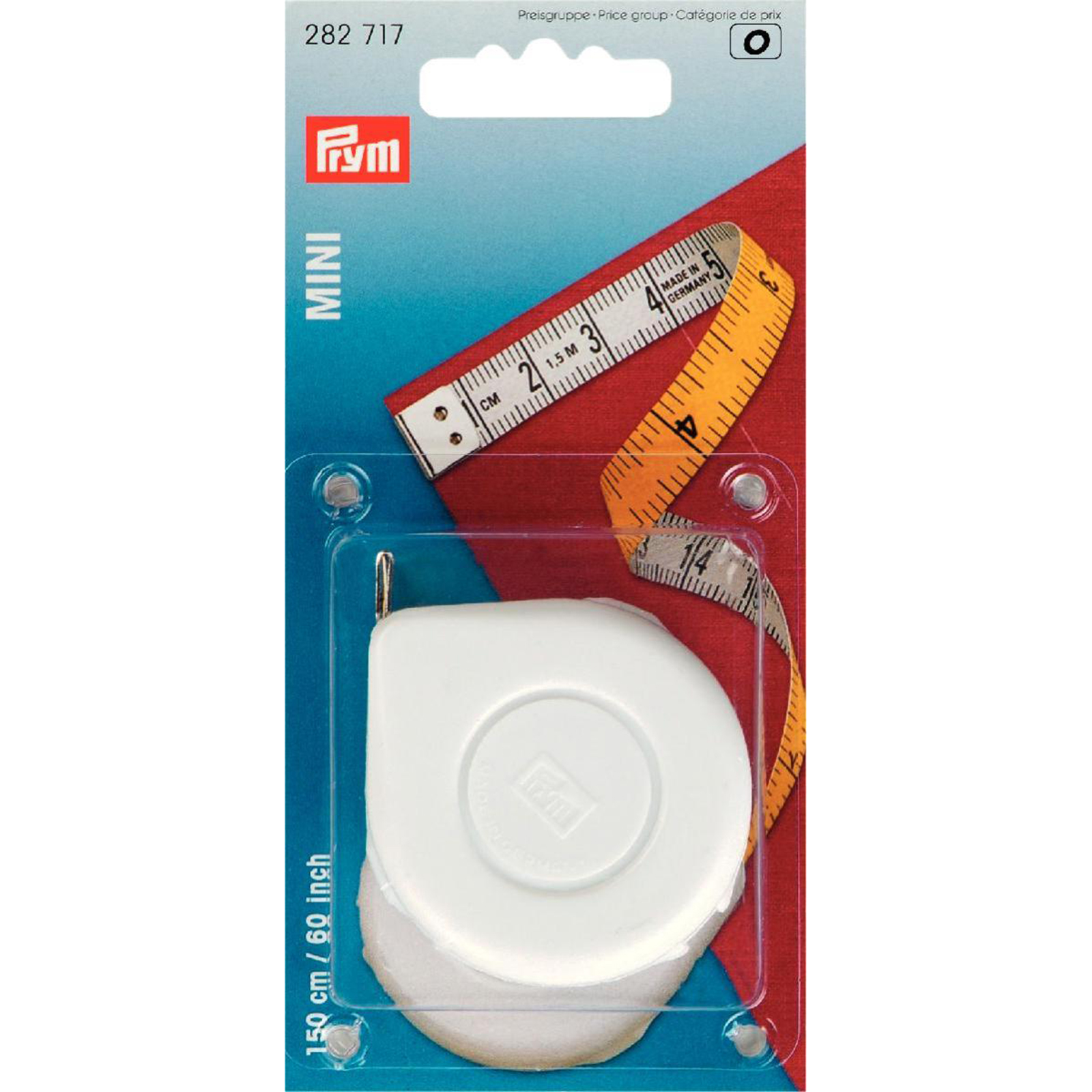 Prym 282717 Rolcentimeter Mini cm/inch geel/wit 150 cm (60 inch) - Kaart