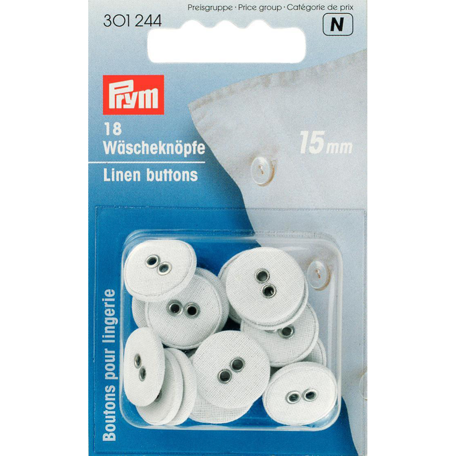 Prym 301244 Linnen knopen 15 mm - Kaart