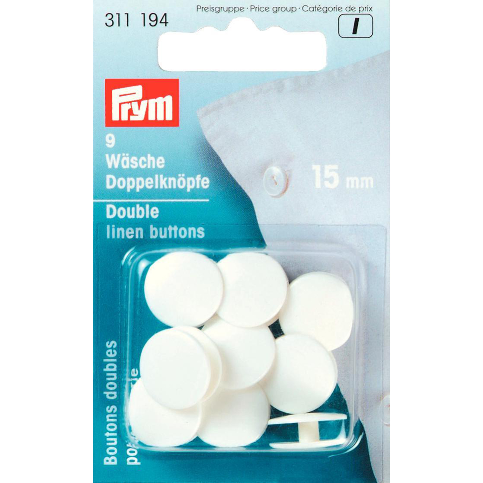 Prym 311194 Slopenknopen KST 15 mm wit - Kaart