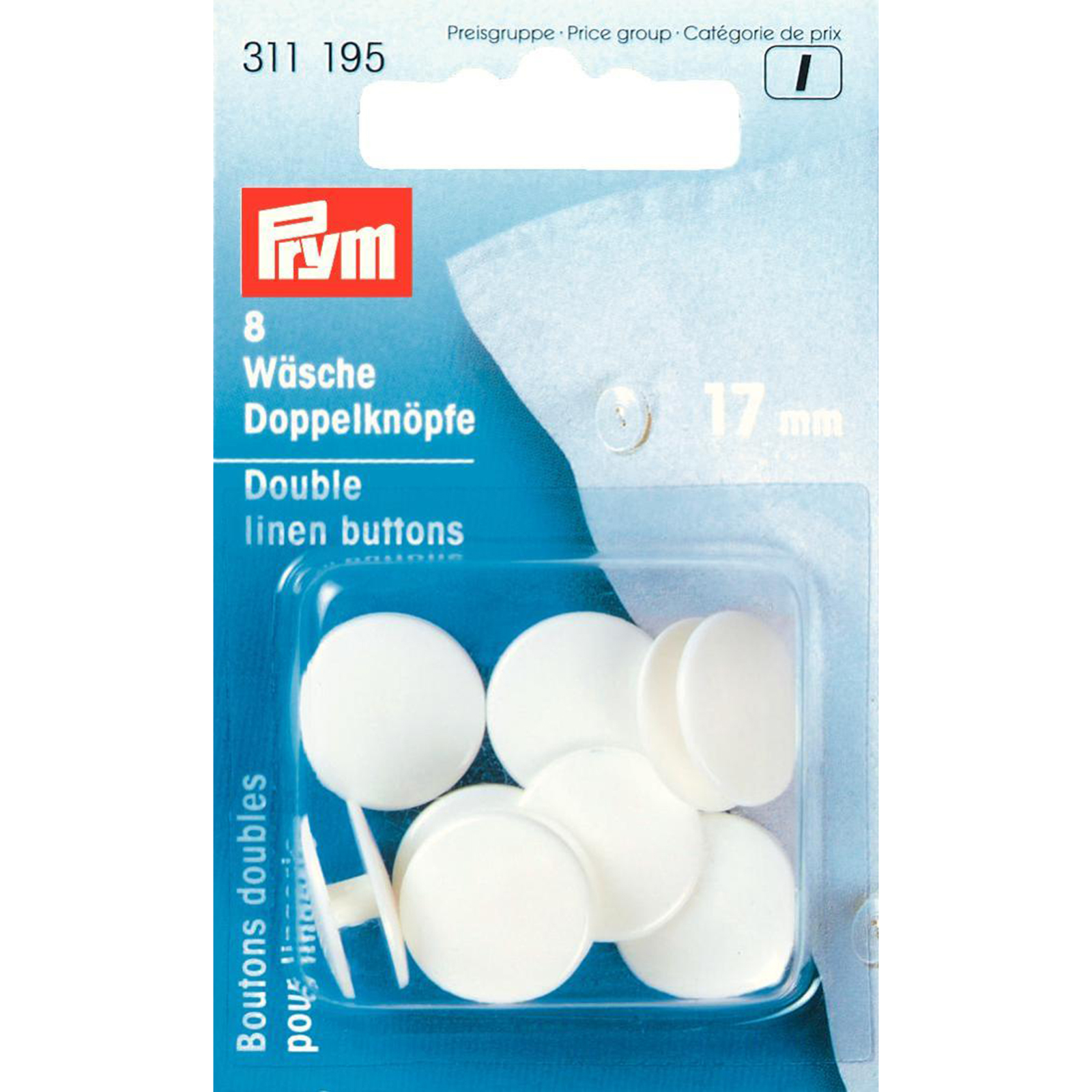 Prym 311195 Slopenknopen KST 17 mm wit - Kaart