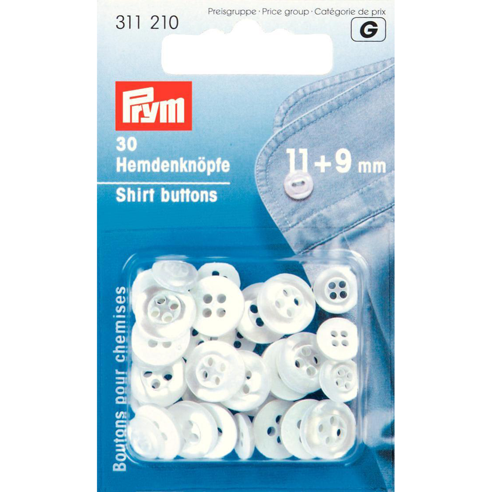 Prym 311210 Hemdenknopen KST 11 + 9 mm imitatiepaarlemoer/antraciet - Kaart