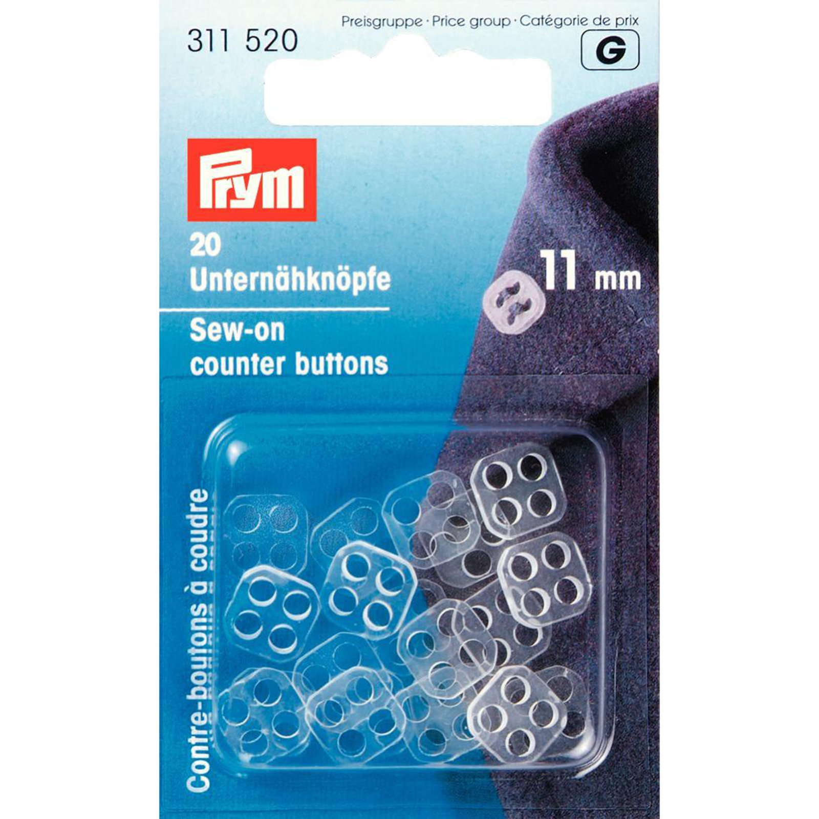 Prym 311520 Contraknopen KST transparant 11 mm - Kaart