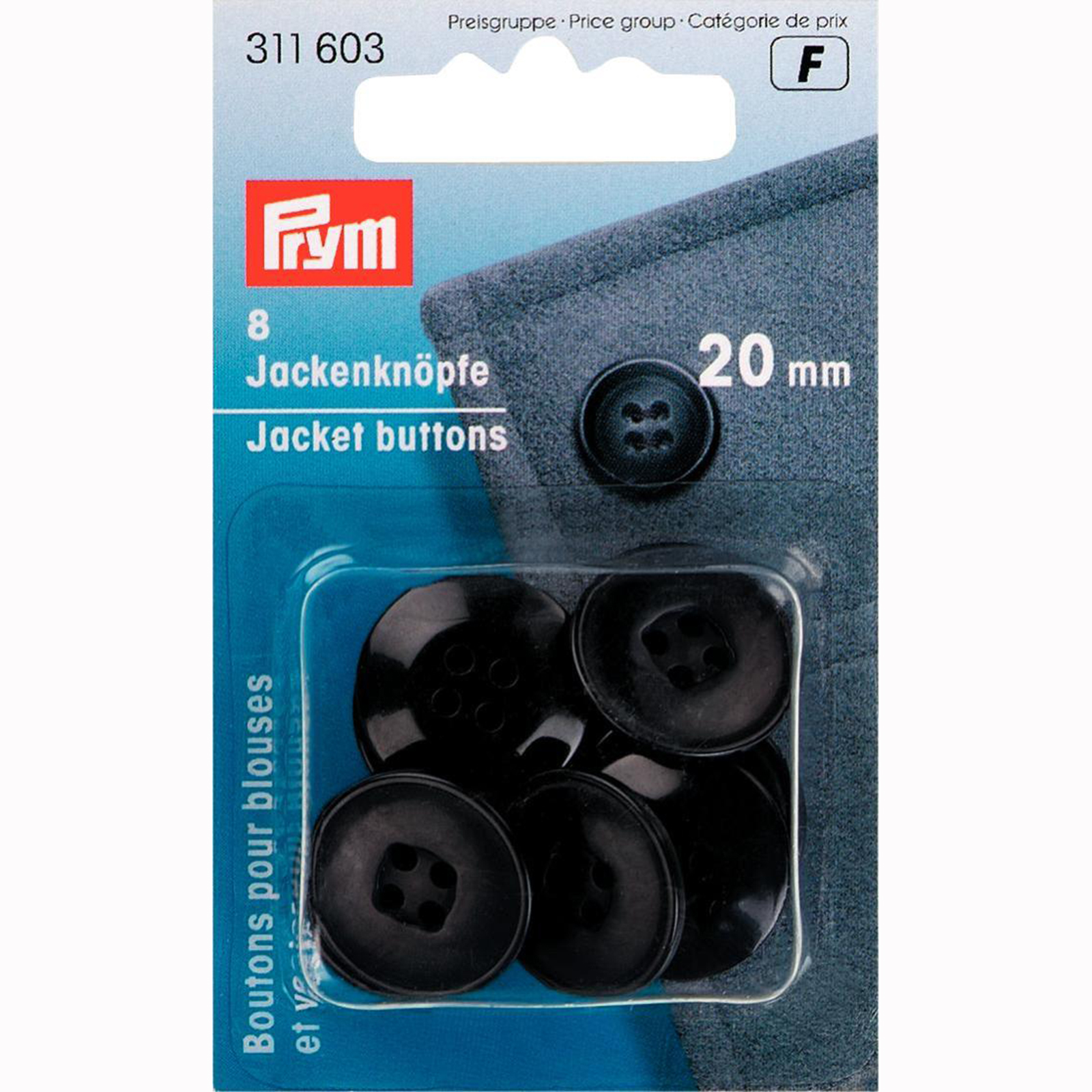 Prym 311603 Knopen voor jacks 20 mm donkerblauw - Kaart