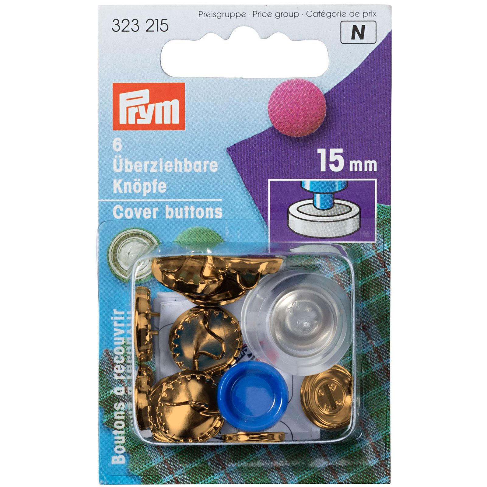 Prym 323121 Stofknopen MS zonder matrijs 23 mm zilverkleurig - Doos