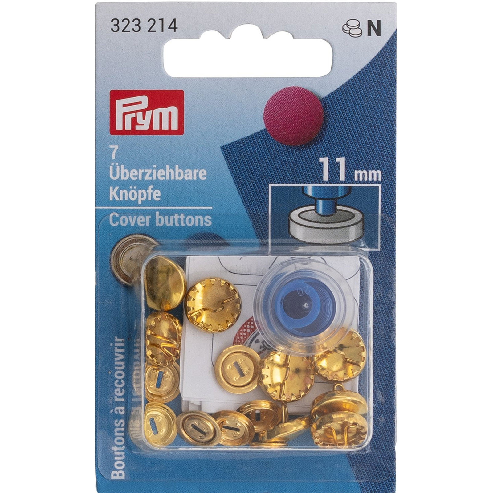 Prym 323214 Stofknopen MS met matrijs 11 mm zilverkleurig - Kaart