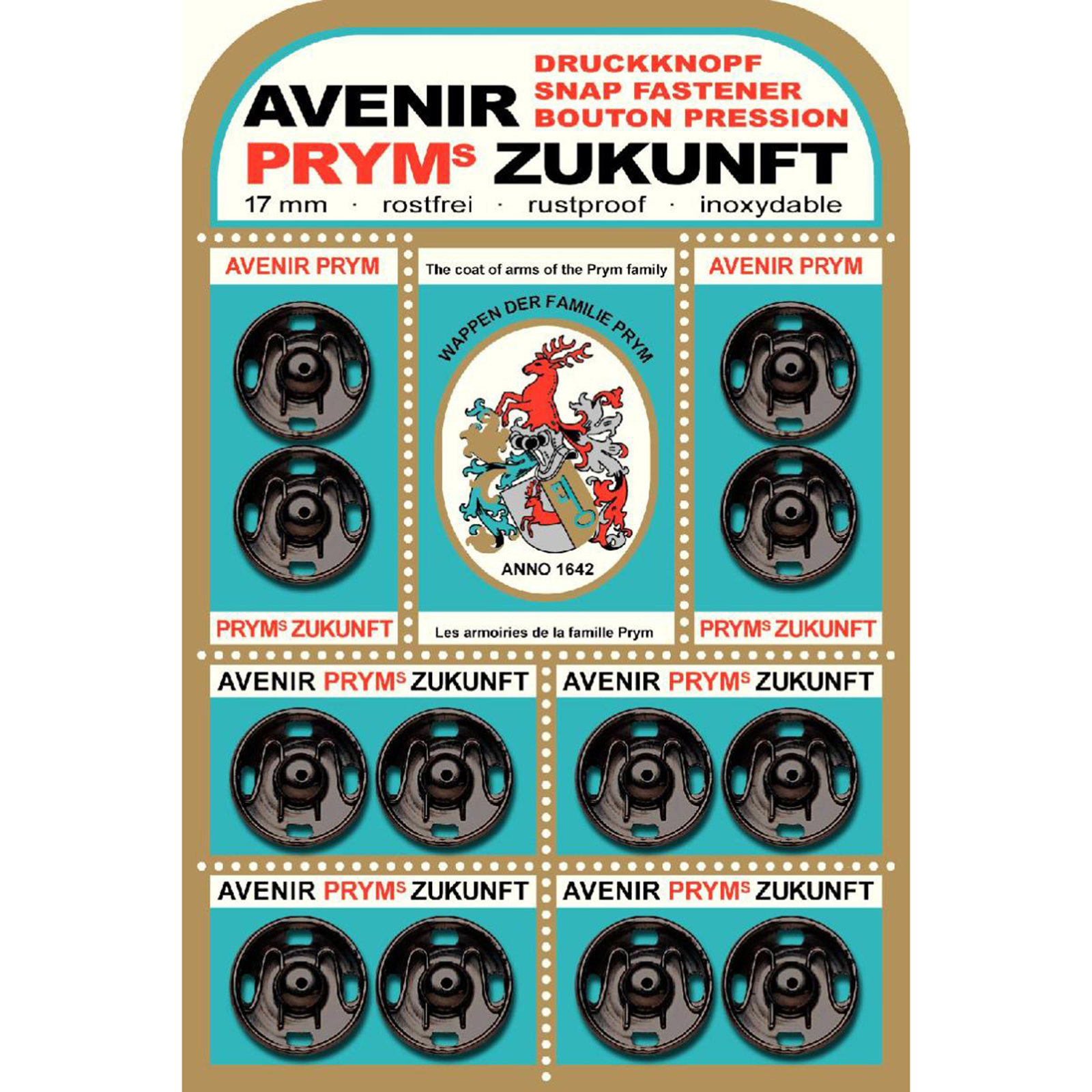 Prym 341135 Aannaaidrukknopen MS 17 mm zwart - Kaart