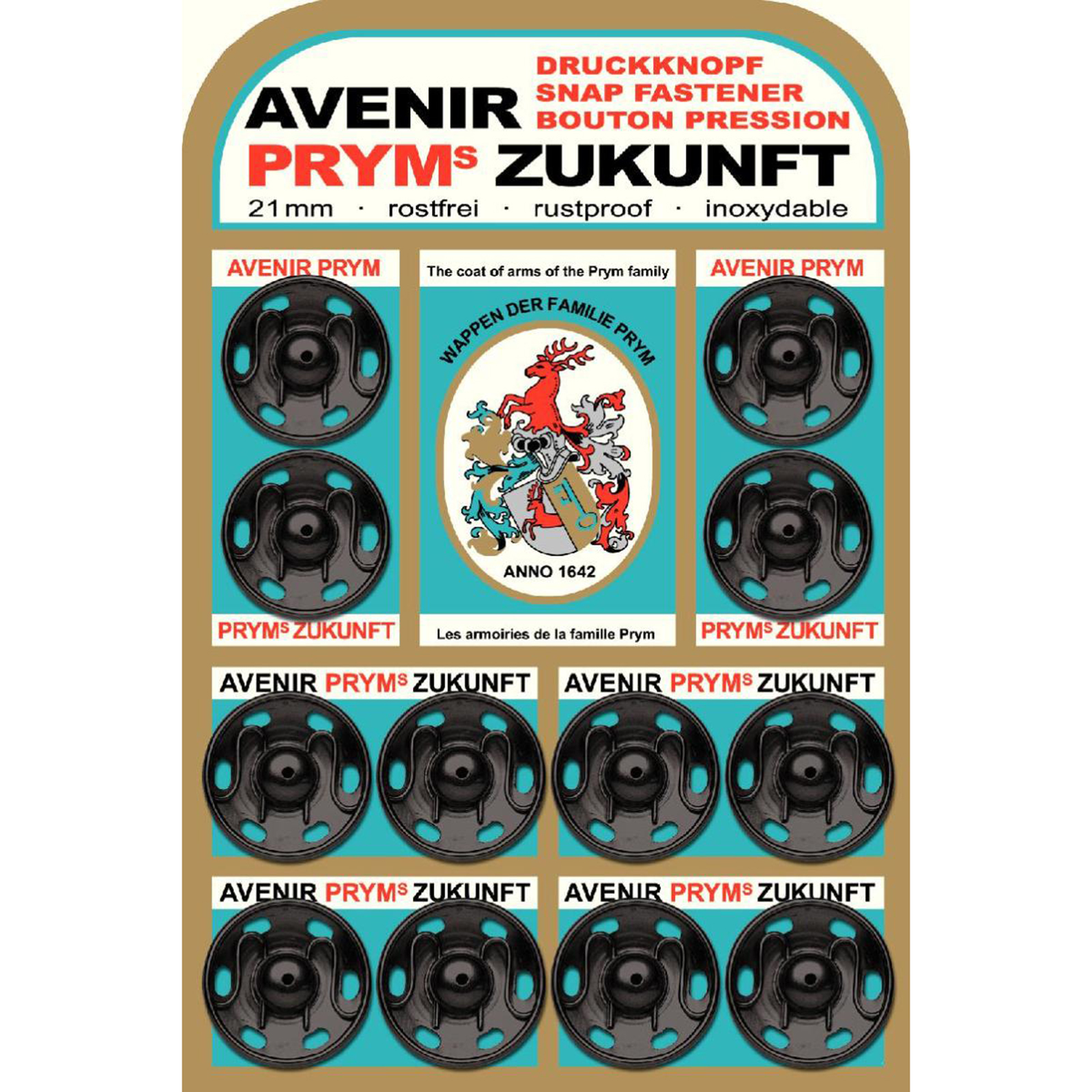 Prym 341137 Aannaaidrukknopen MS 21 mm zwart - Kaart