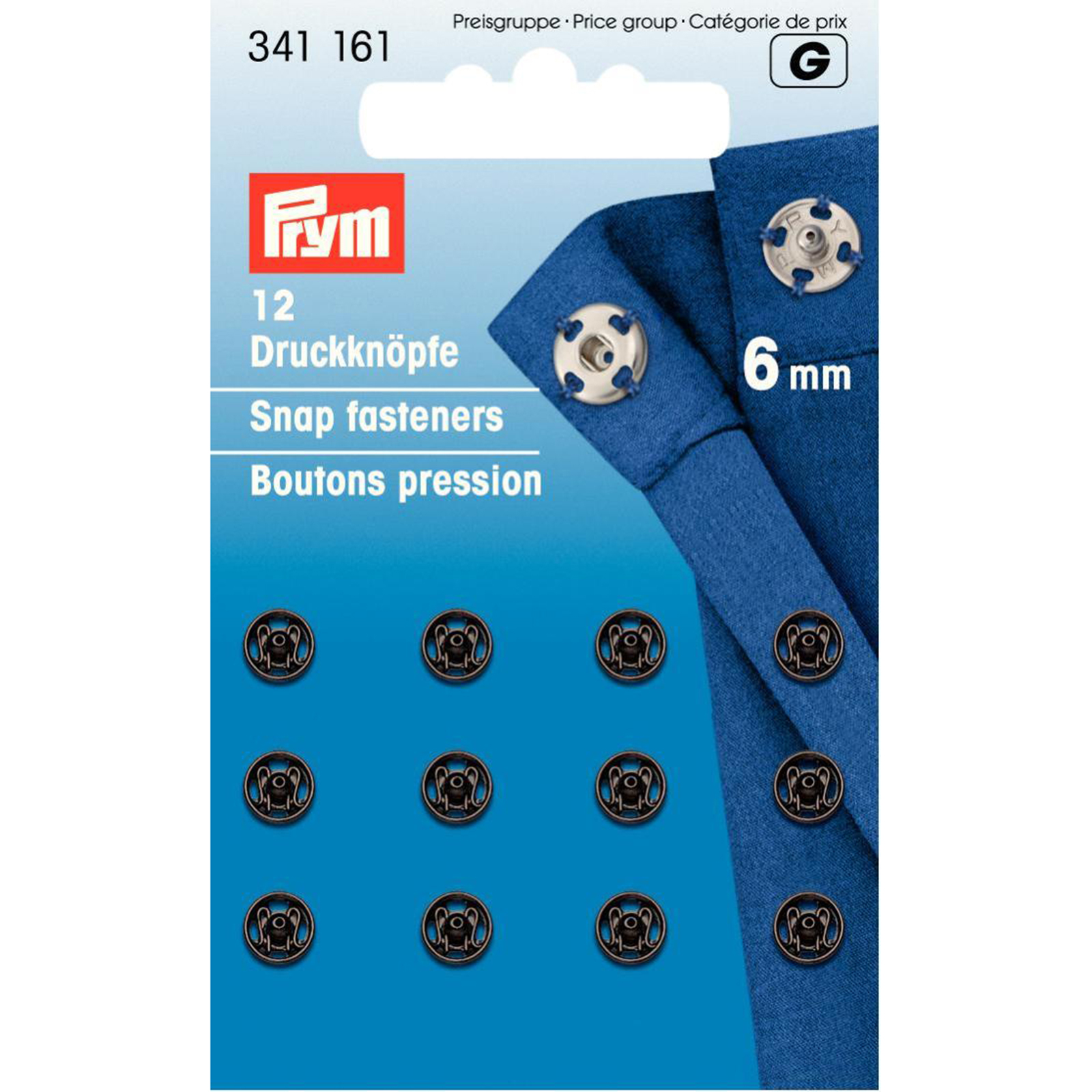 Prym 341161 Aannaaidrukknopen MS 6 mm zwart - Kaart