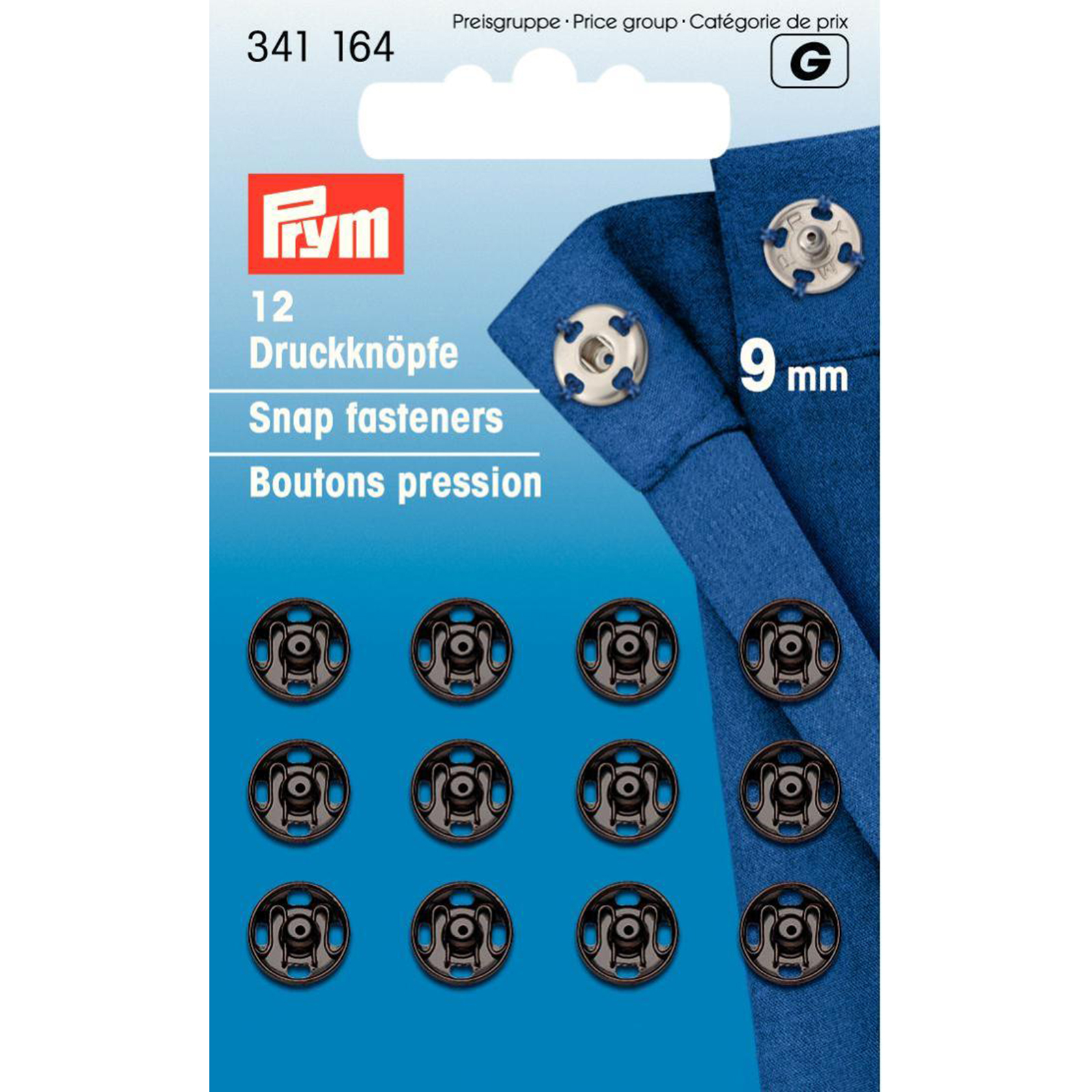 Prym 341164 Aannaaidrukknopen MS 9 mm zwart - Kaart
