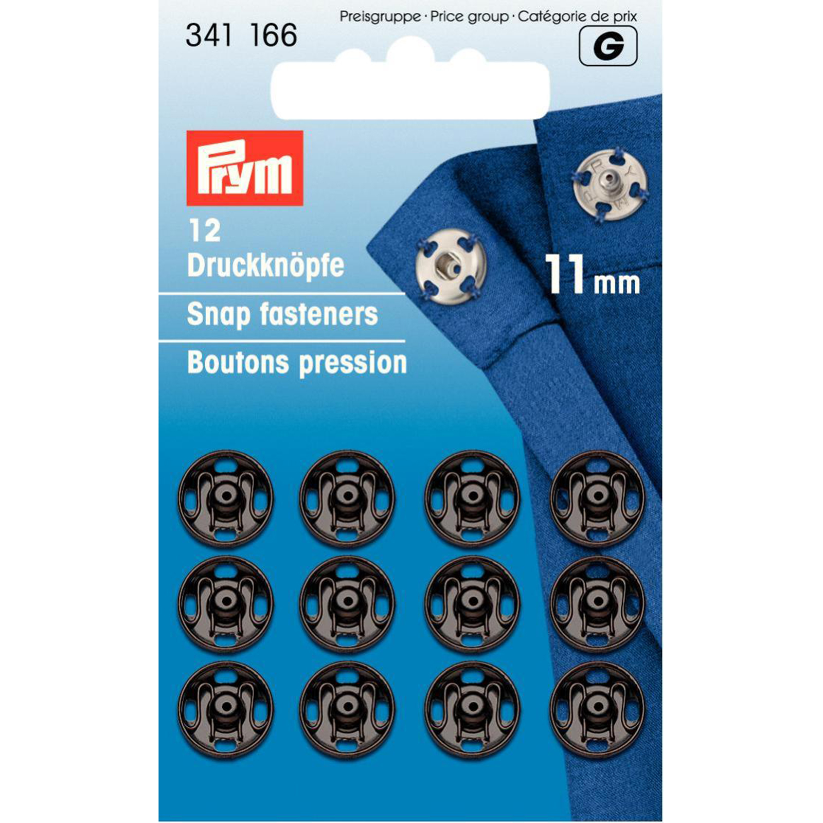 Prym 341166 Aannaaidrukknopen MS 11 mm zwart - Kaart