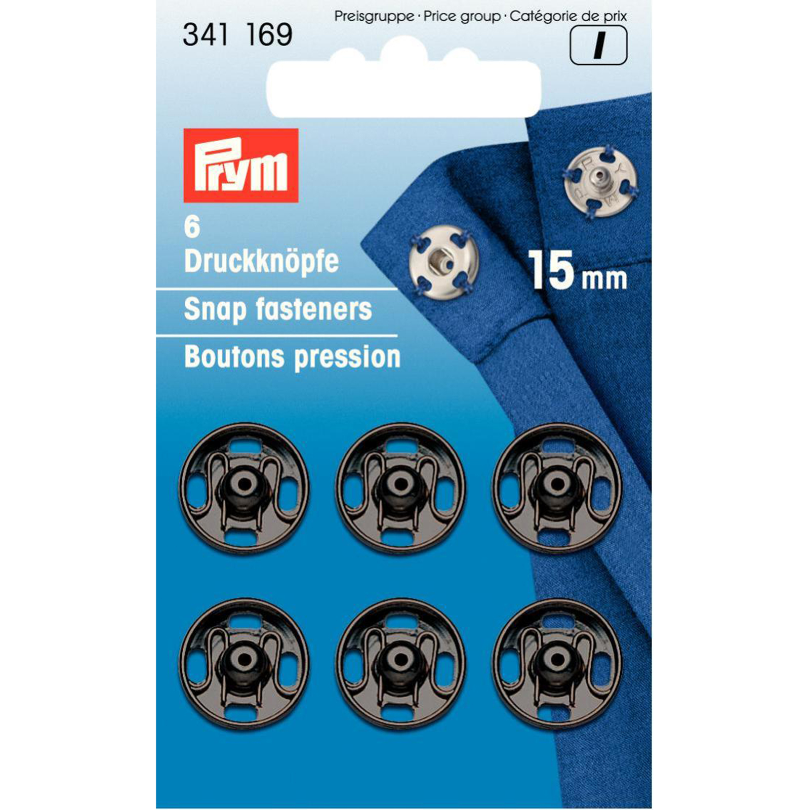 Prym 341169 Aannaaidrukknopen MS 15 mm zwart - Kaart