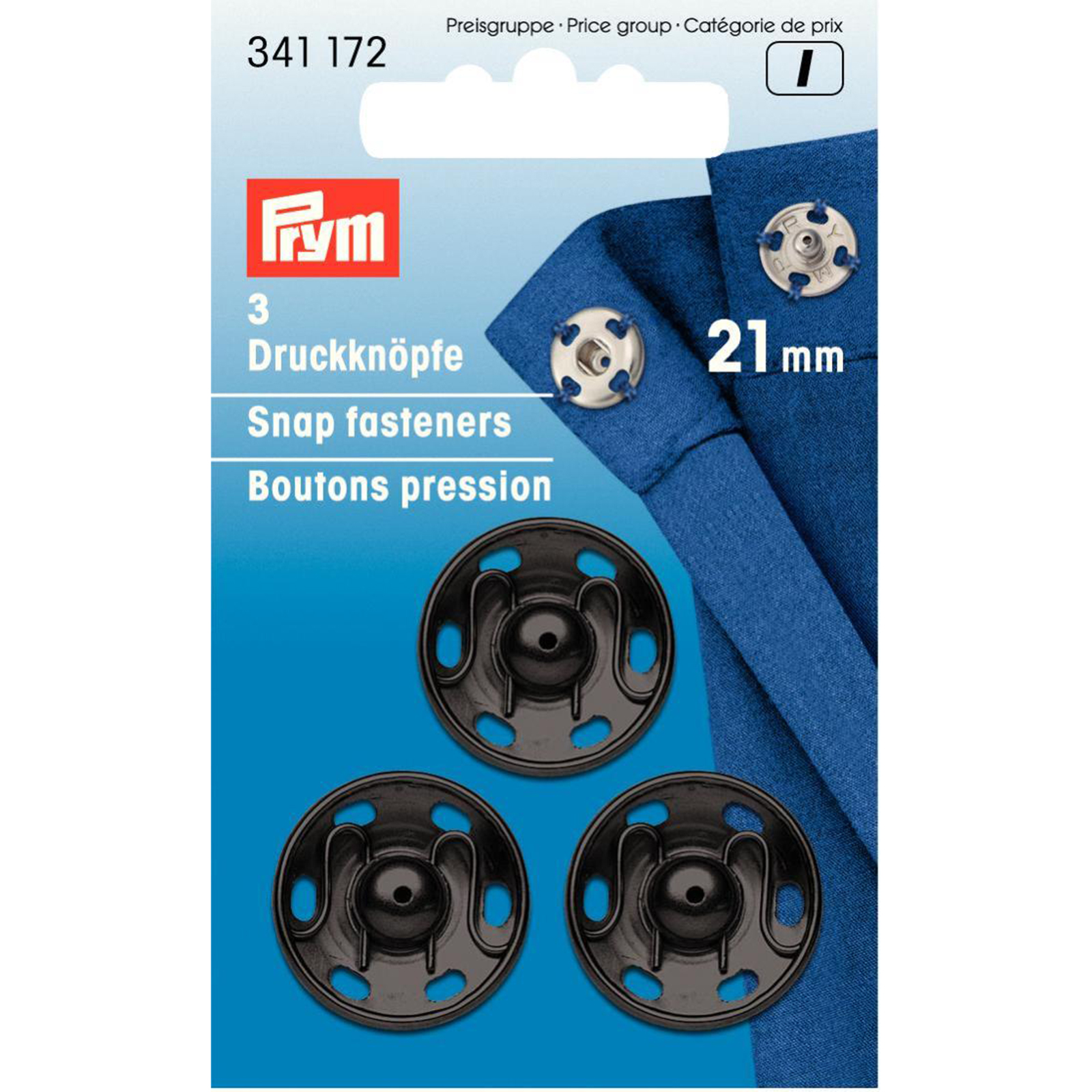 Prym 341172 Aannaaidrukknopen MS 21 mm zwart - Kaart