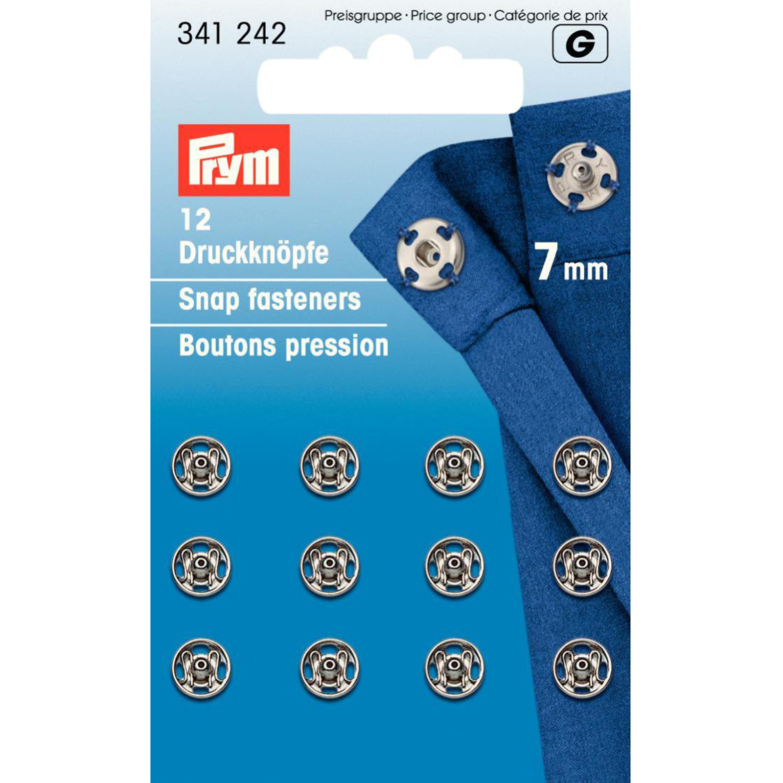 Prym 341242 Aannaaidrukknopen MS 7 mm zilverkleurig - Kaart