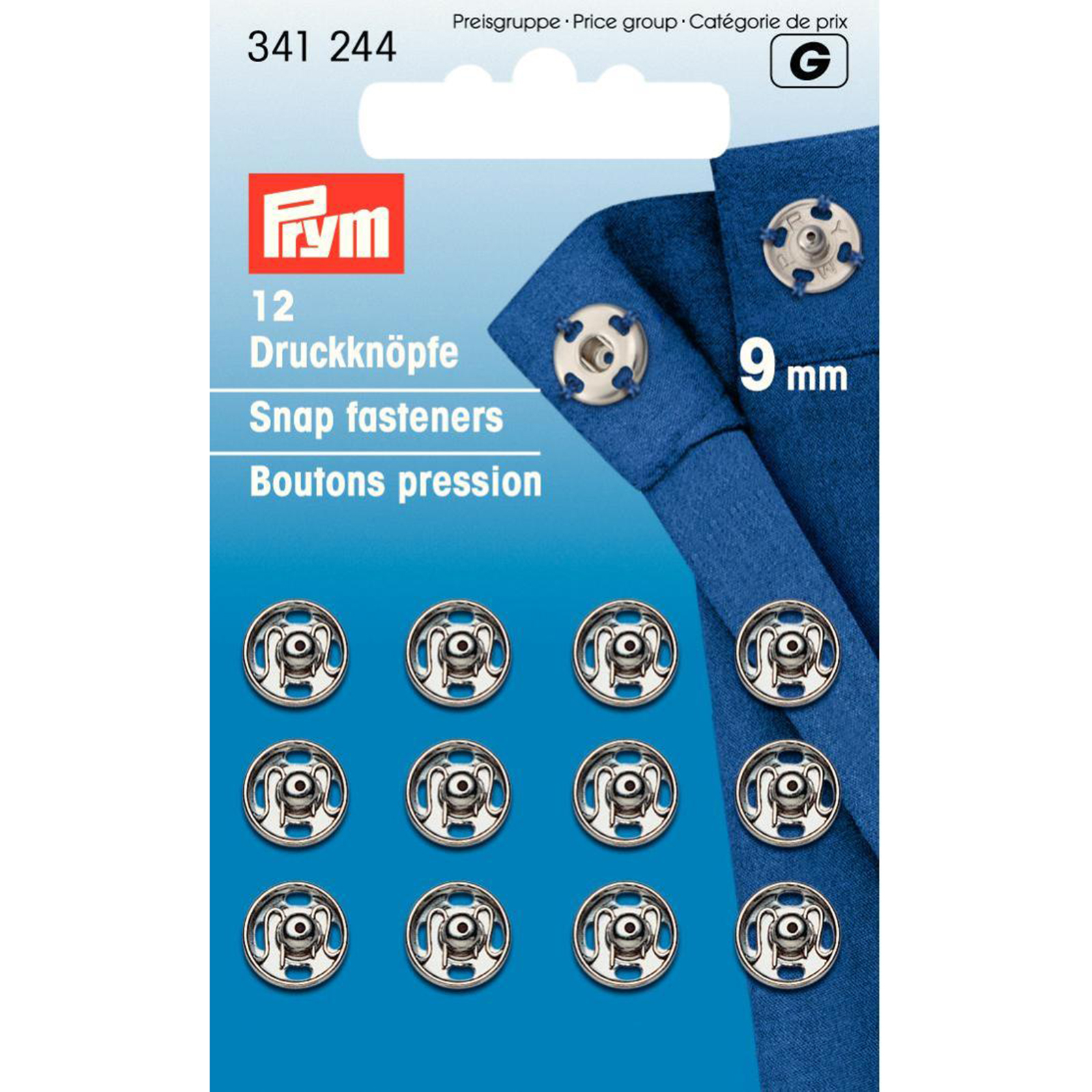 Prym 341244 Aannaaidrukknopen MS 9 mm zilverkleurig - Kaart