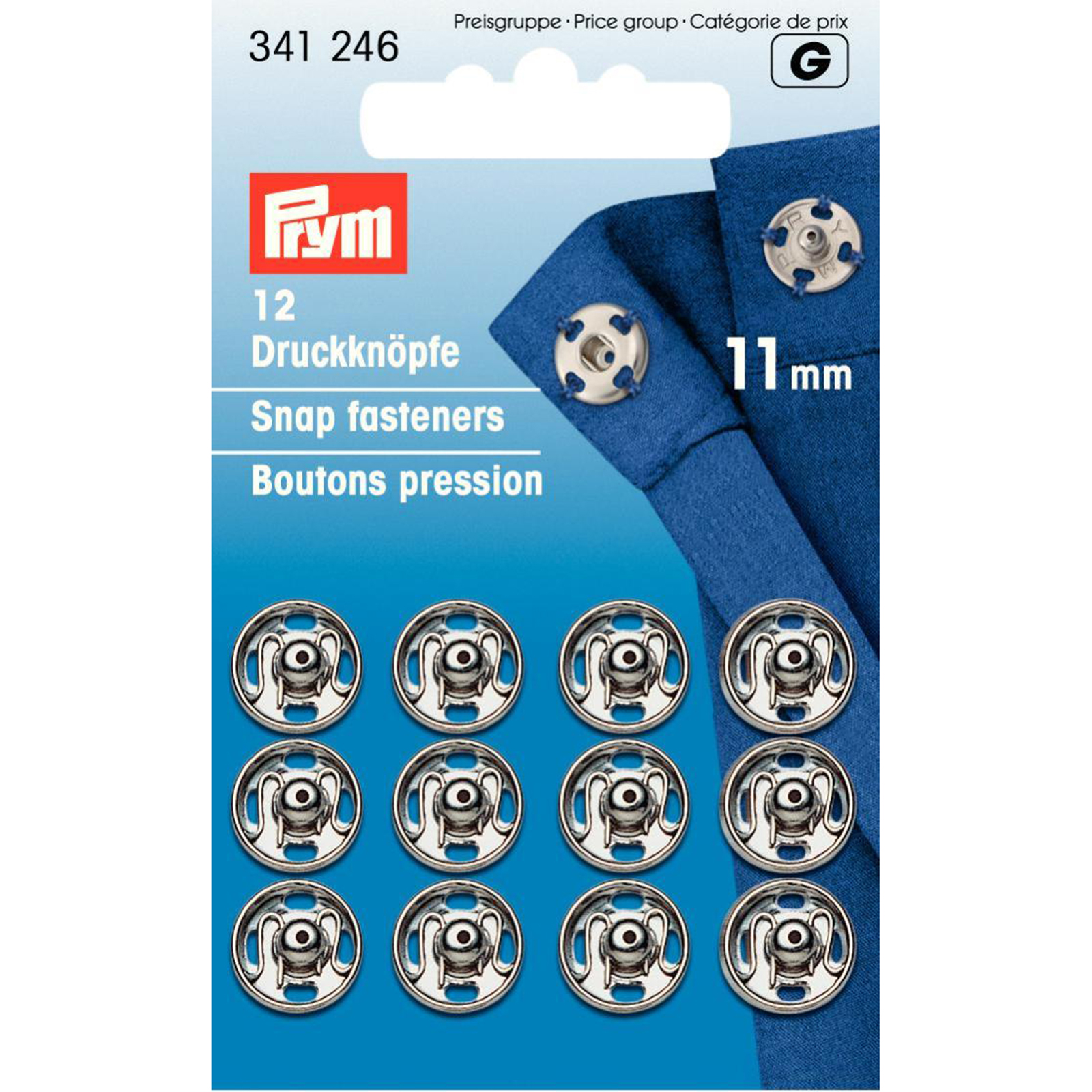 Prym 341246 Aannaaidrukknopen MS 11 mm zilverkleurig - Kaart