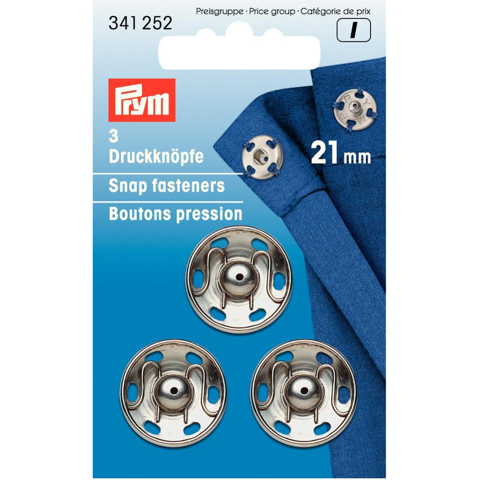 Prym 341252 Aannaaidrukknopen MS 21 mm zilverkleurig - Kaart