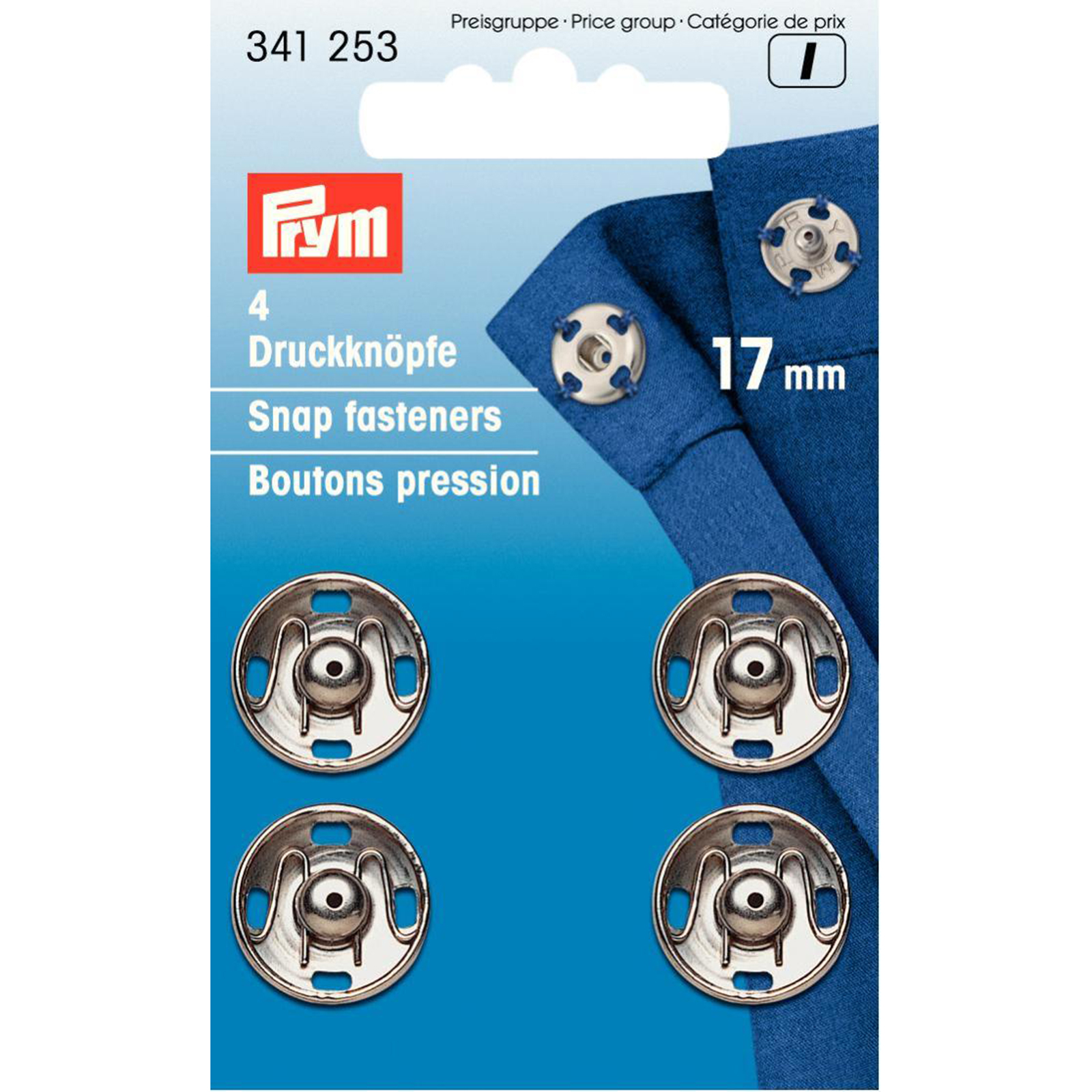 Prym 341253 Aannaaidrukknopen MS 17 mm zilverkleurig - Kaart