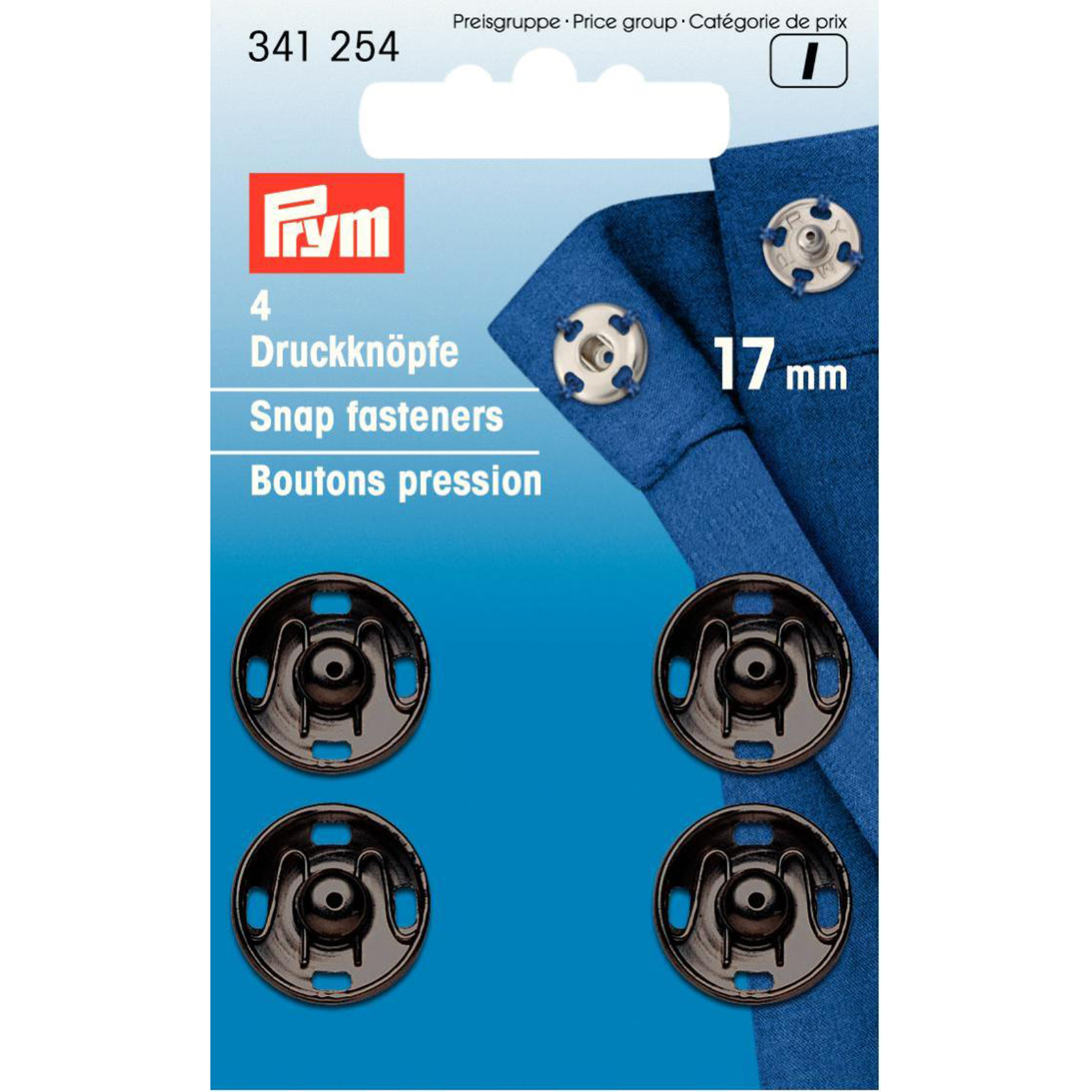 Prym 341254 Aannaaidrukknopen MS 17 mm zwart - Kaart
