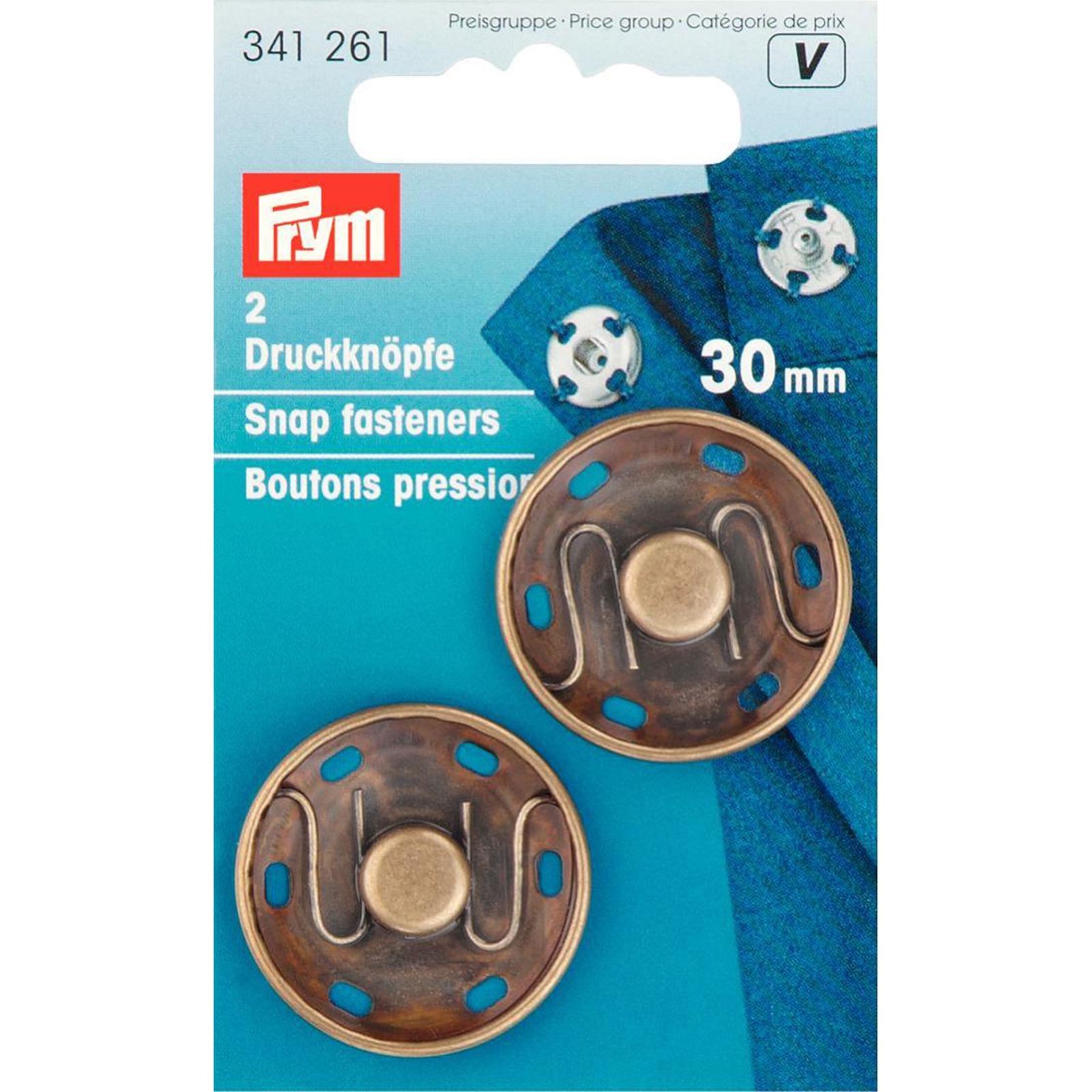 Prym 341261 Aannaaidrukknopen MS 30 mm oudmessing - Kaart