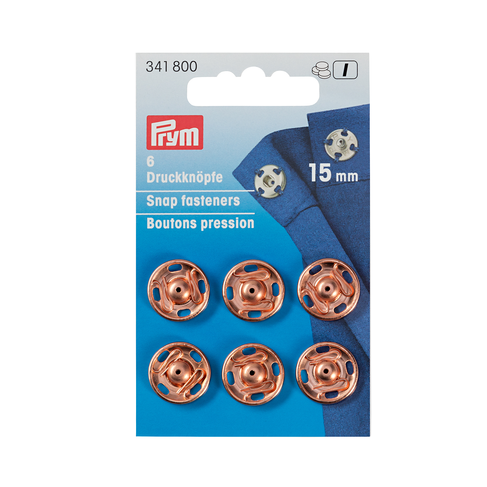 Prym 341800 Aannaaidrukknoop ms 15 mm rozegoud - Kaart
