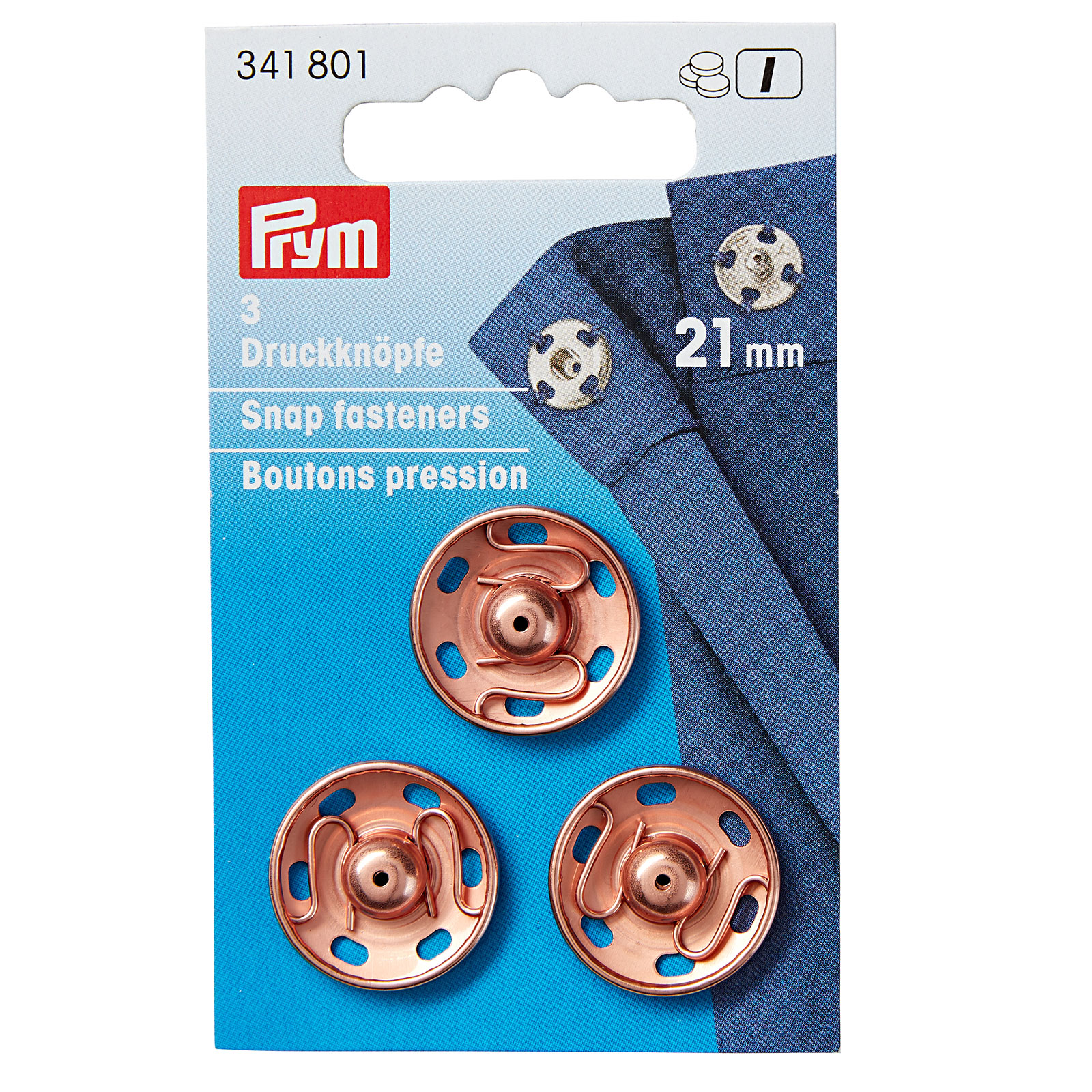 Prym 341801 Aannaaidrukknoop ms 21 mm rozegoud - Kaart