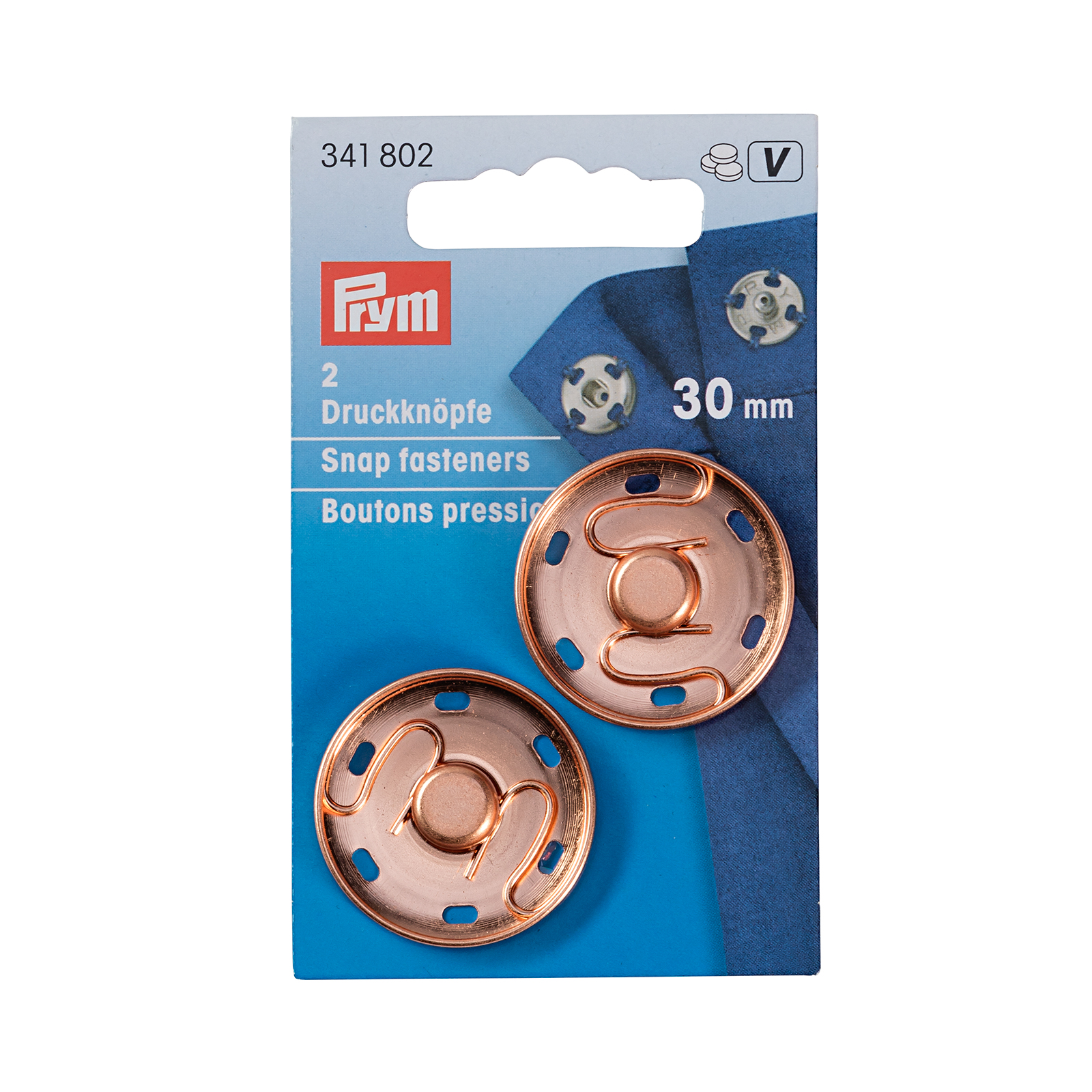 Prym 341802 Aannaaidrukknoop ms 30 mm rozegoud - Kaart