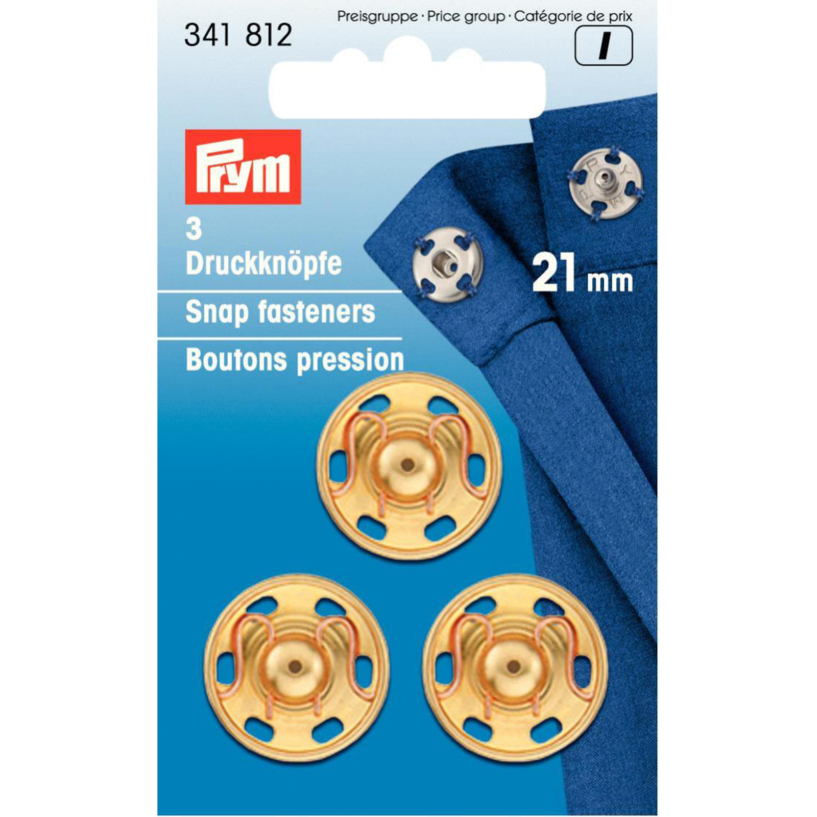 Prym 341812 Aannaaidrukknopen MS 21 mm goudkleurig - Kaart