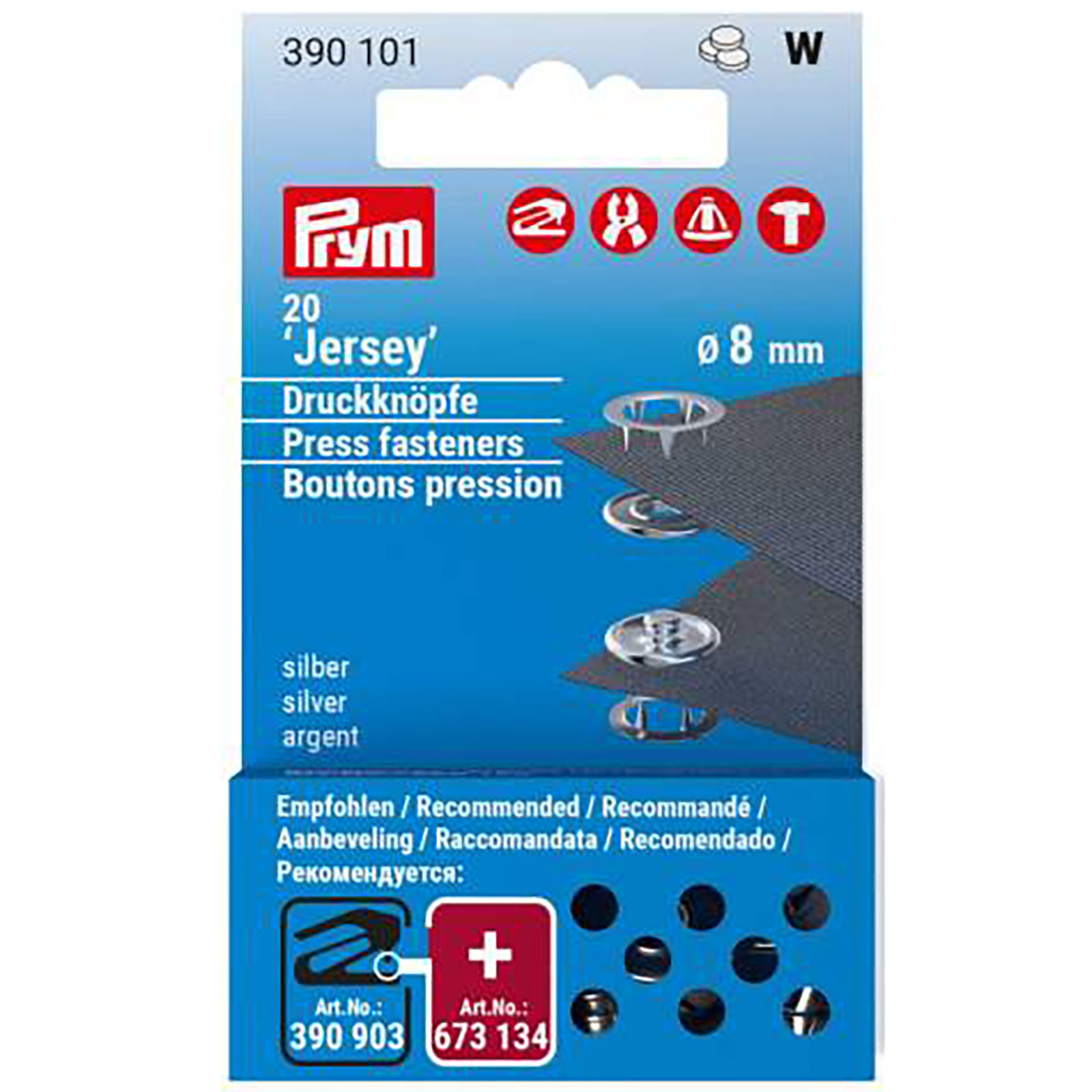 Prym 390101 Navul drukknopen Jersey Messing 8mm zilverkleurig 20st - Kaart