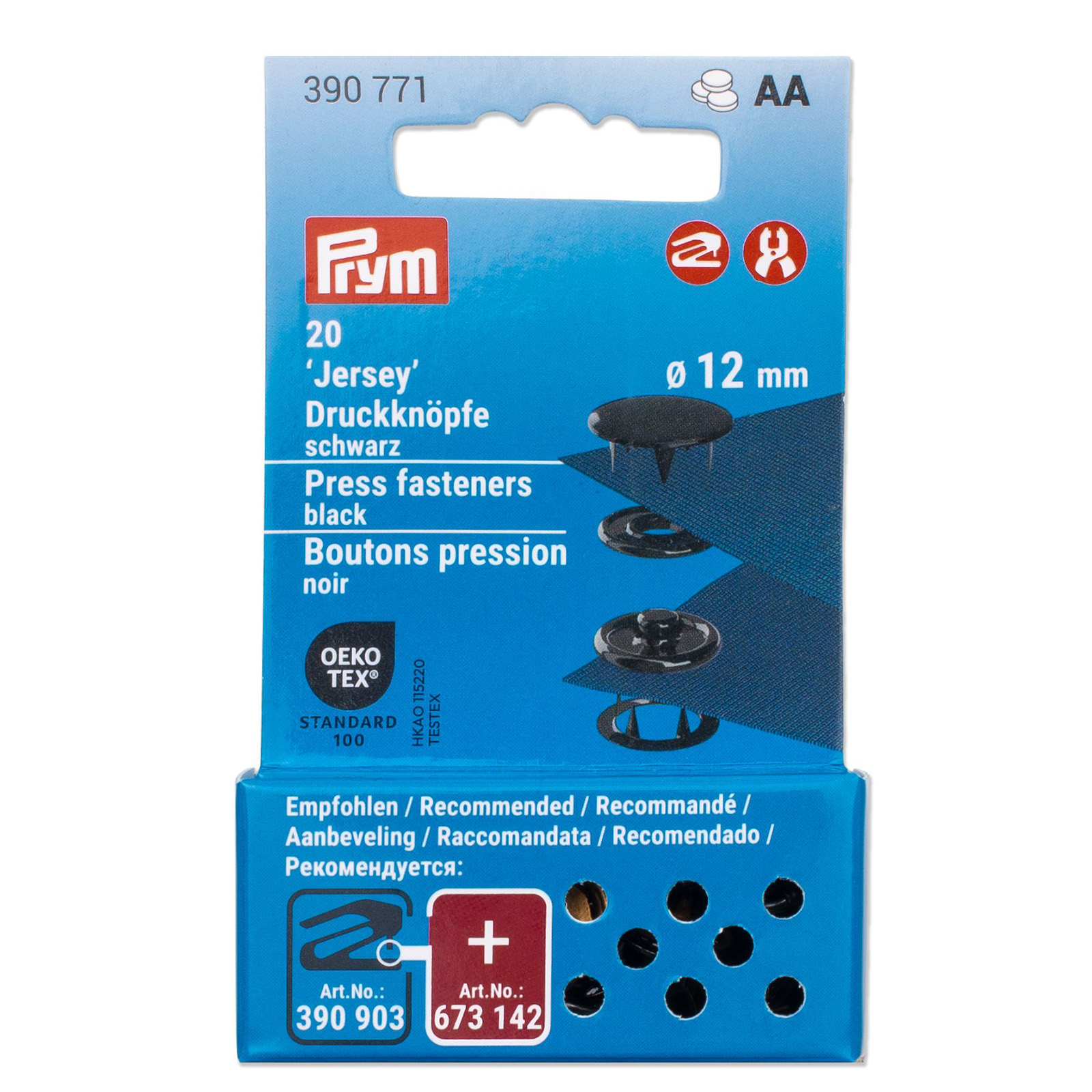 Prym 390771 Drukknopen Jersey 12 mm zwart - Kaart
