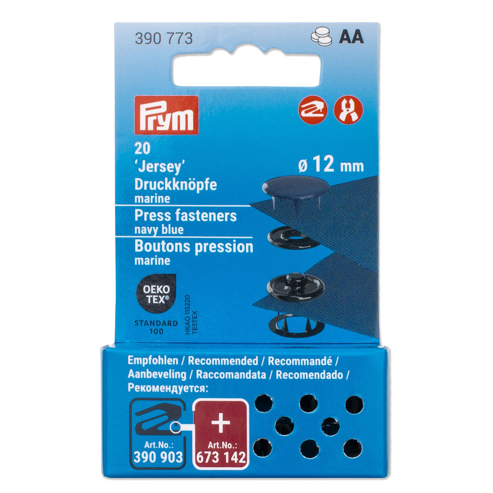 Prym 390773 Drukknopen Jersey 12 mm marine - Kaart