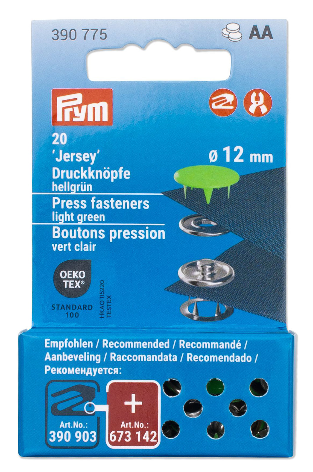 Prym 390775 Drukknopen Jersey 12 mm lichtgroen - Kaart