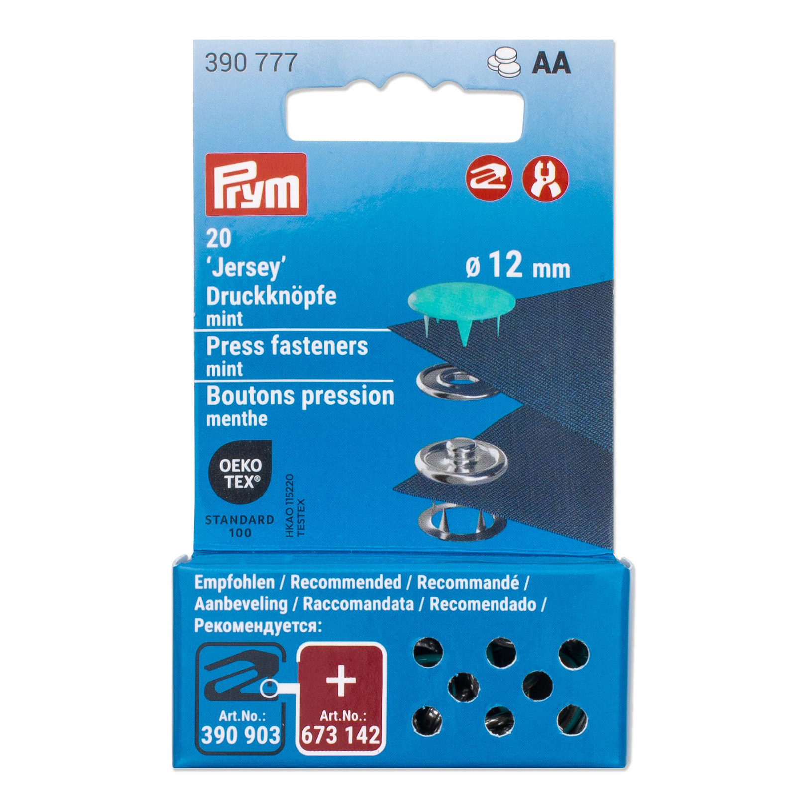 Prym 390777 Drukknopen Jersey 12 mm mint - Kaart