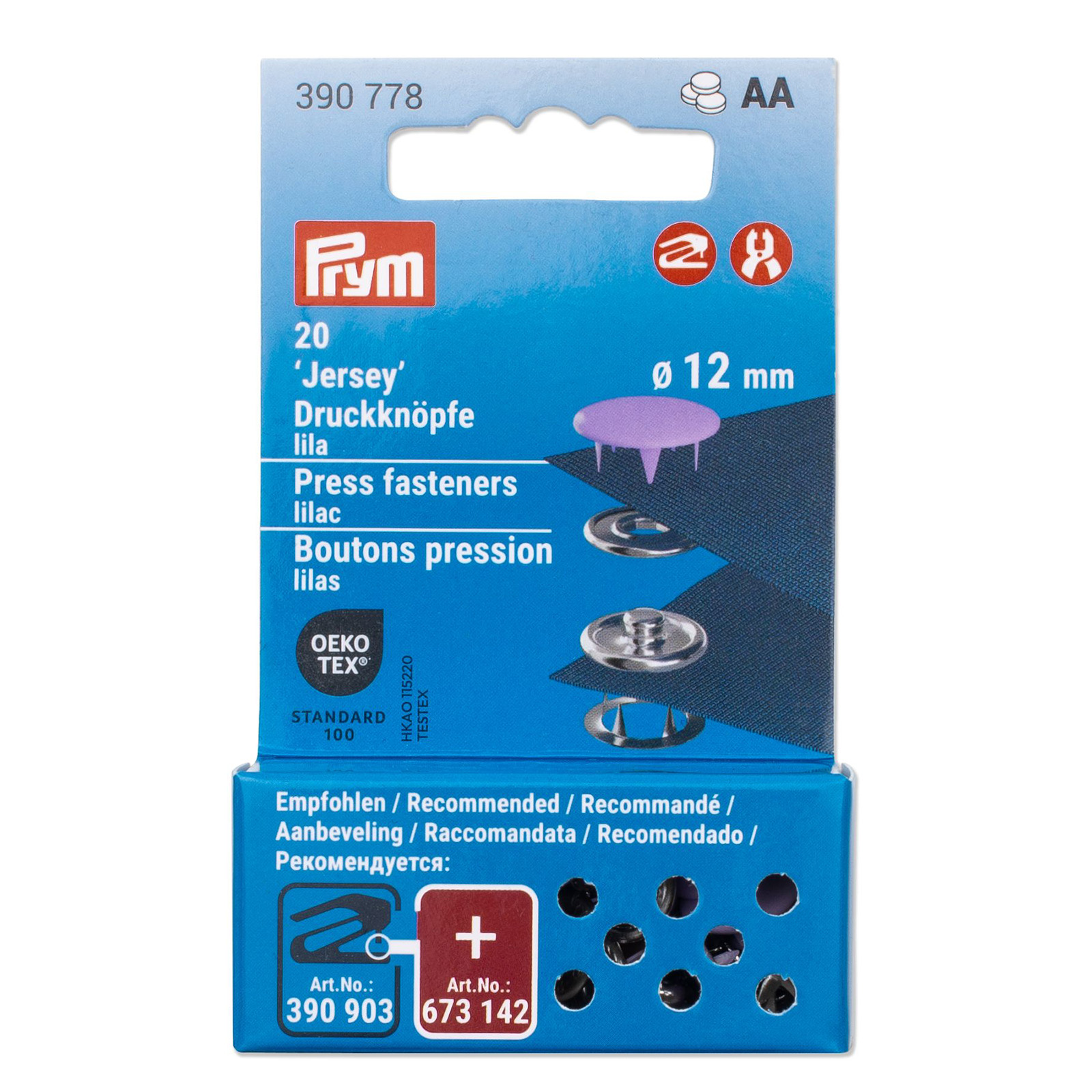 Prym 390778 Drukknopen Jersey 12 mm lila - Kaart
